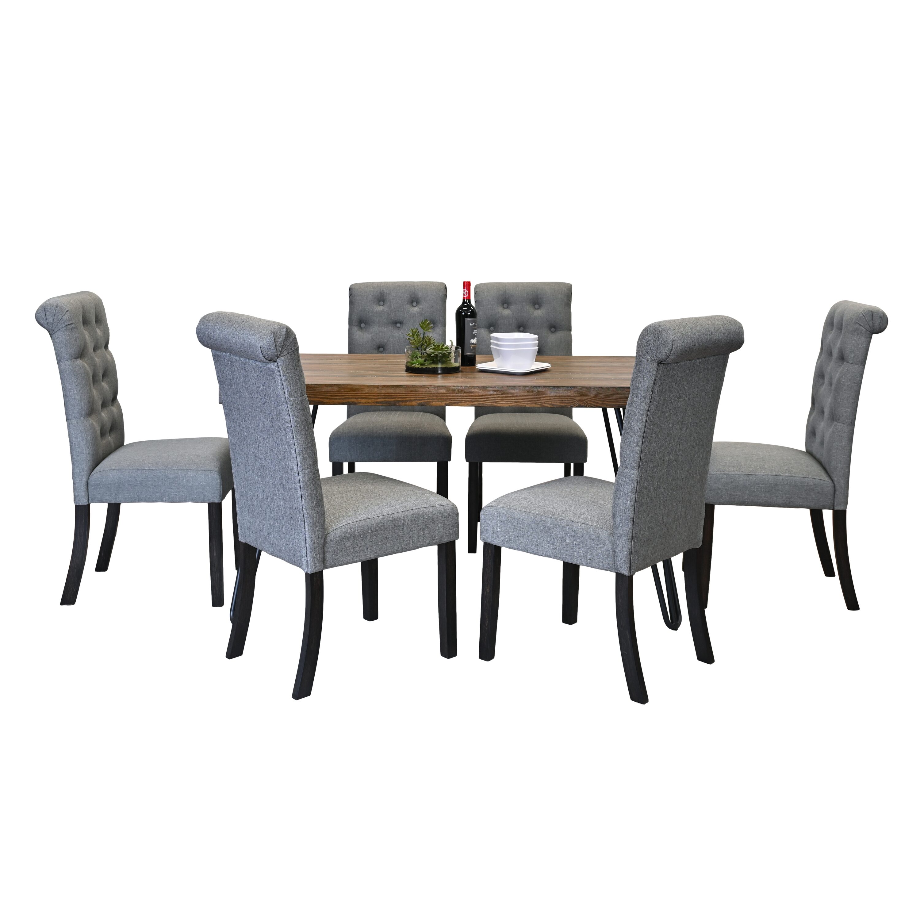 Roundhill Furniture T8741-C361GYX3 Dining-Sets - View #2
