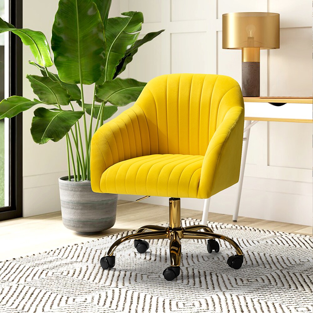 14 Karat Home Yellow Contemporary Executive Office Chair