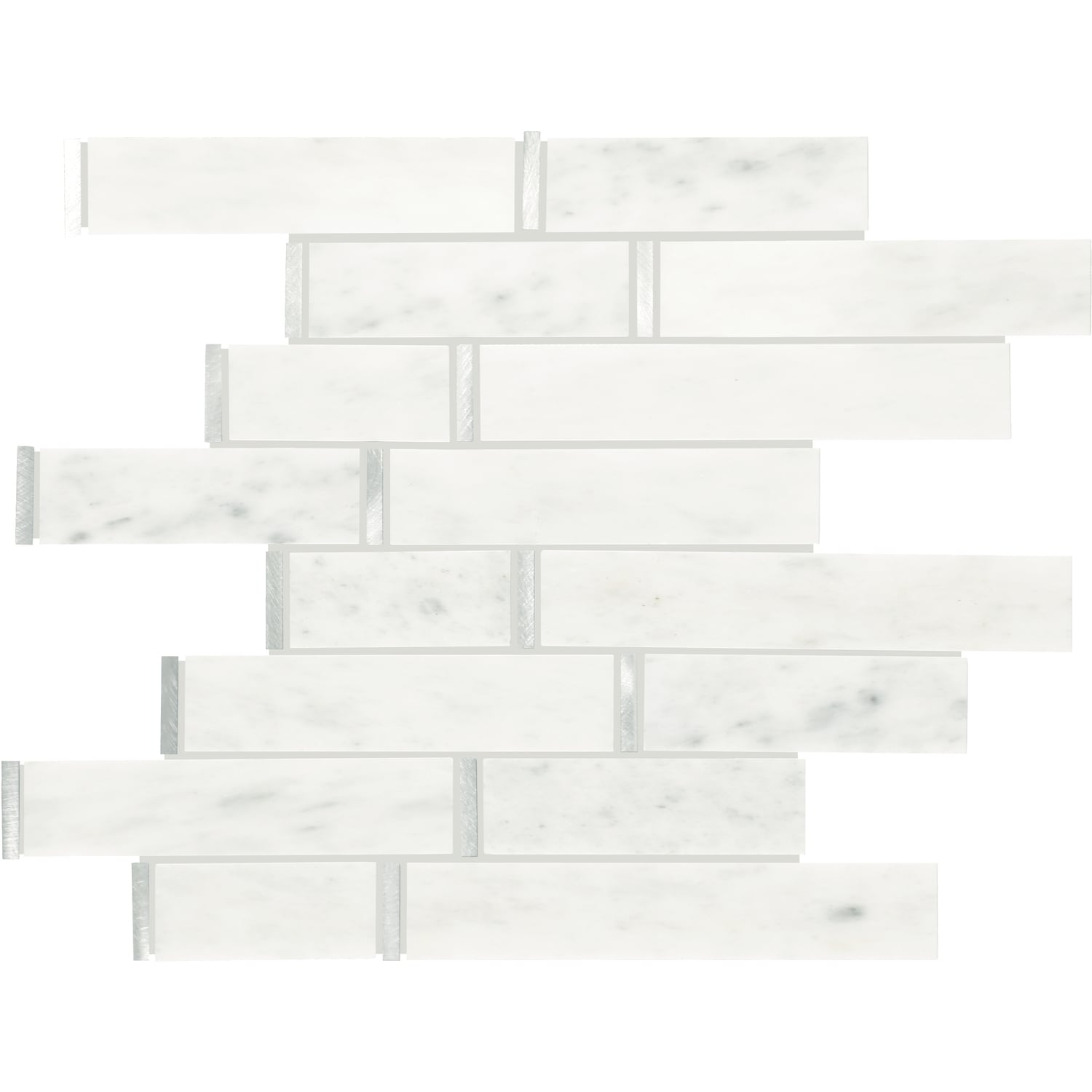 Daltile Genuine Stone Silver Frost 11-in x 14-in Polished Natural stone Marble Marble look Mosaic Wall Tile ( 0.83-sq ft / Piece )