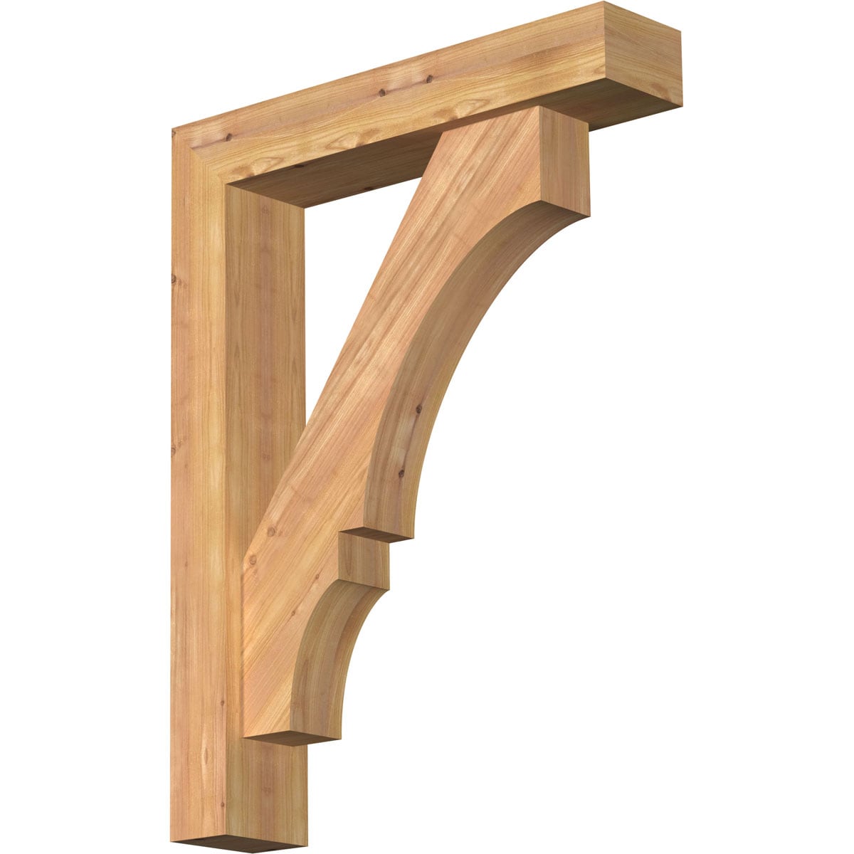 Ekena Millwork 1461951 Balboa Block Smooth Bracket with Offset Brace 5-1/2-in x 26-in x 34-in Western red cedar Brown Wood Standard bracket