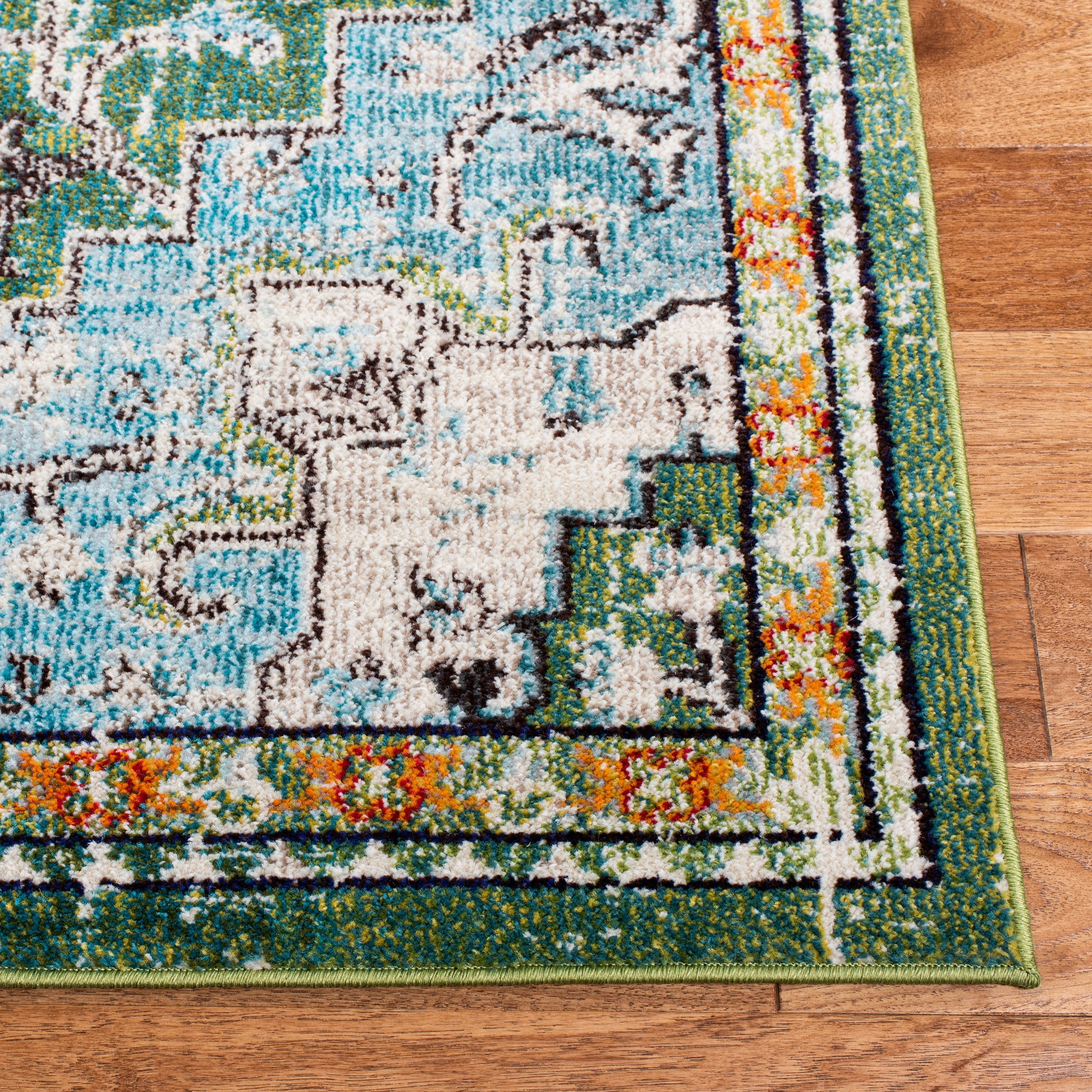 Madison 6' x 9' Green Turquoise Synthetic Area Rug