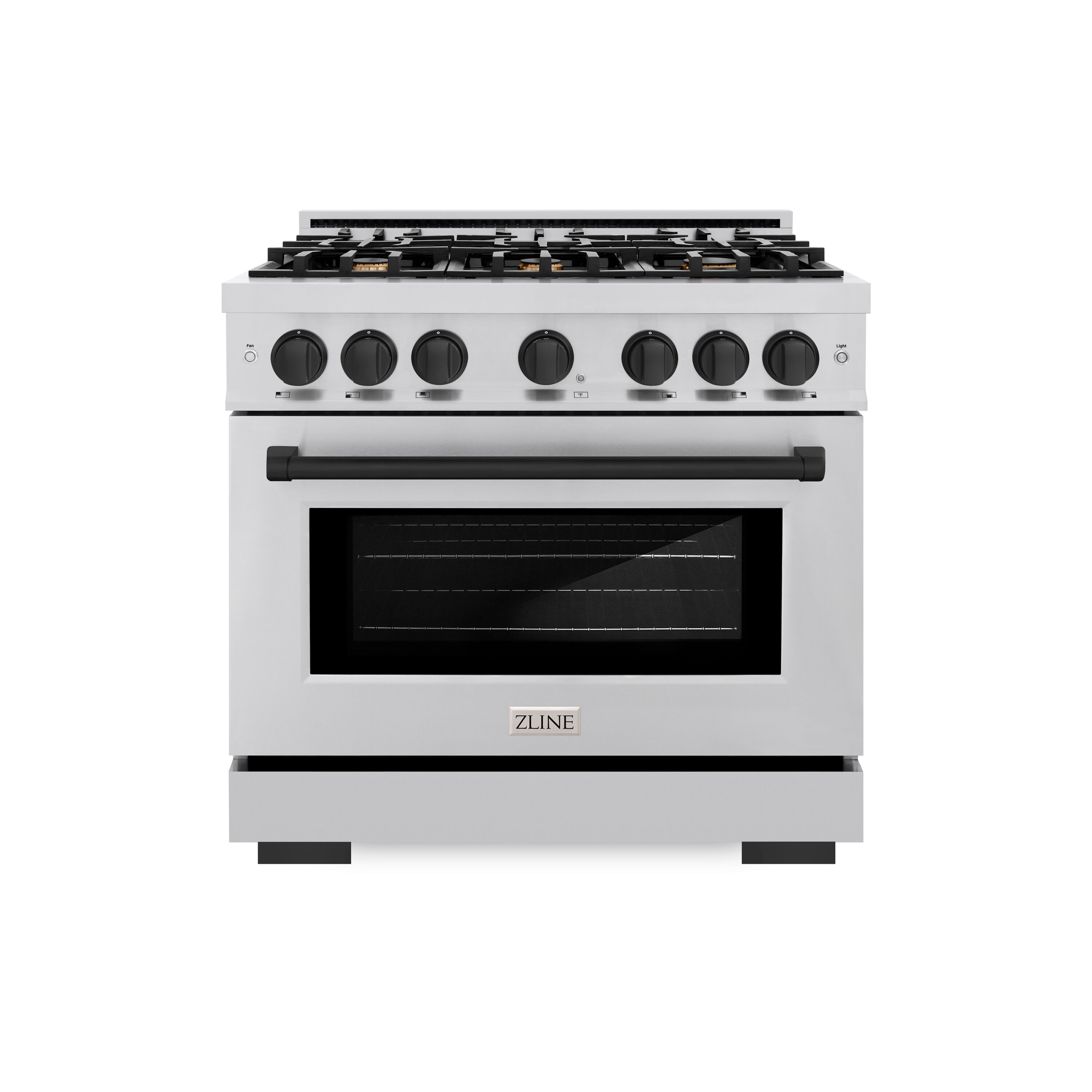 ZLINE KITCHEN & BATH HGRZ-36-MB Select 36-in 6 burners 5.2-cu ft Convection Oven Freestanding Liquid Propane Gas Range ( Stainless Steel, Matte Black Accents )
