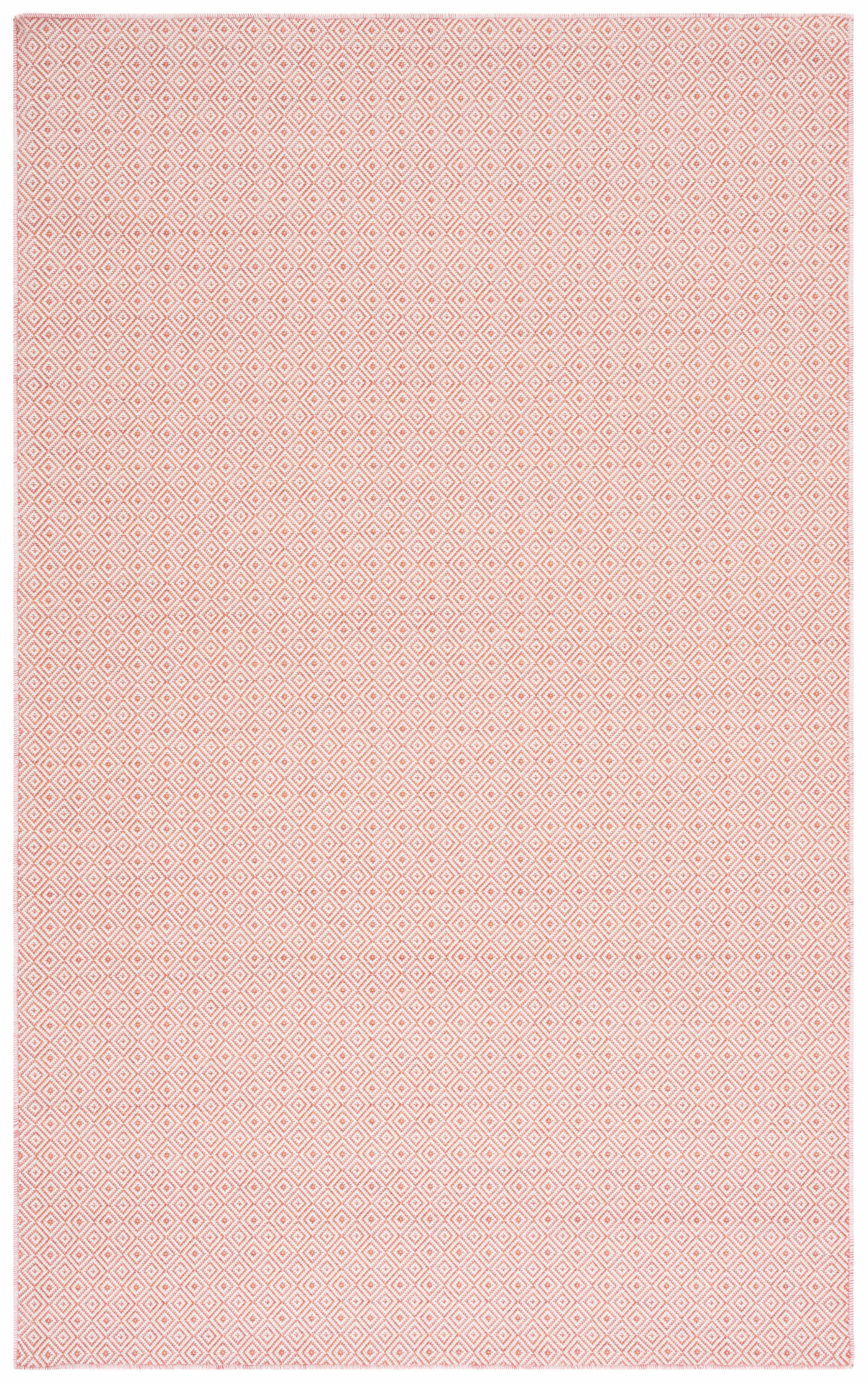 Terracotta & Ivory Geometric 8' x 10' Hand-Knotted Wool Blend Rug