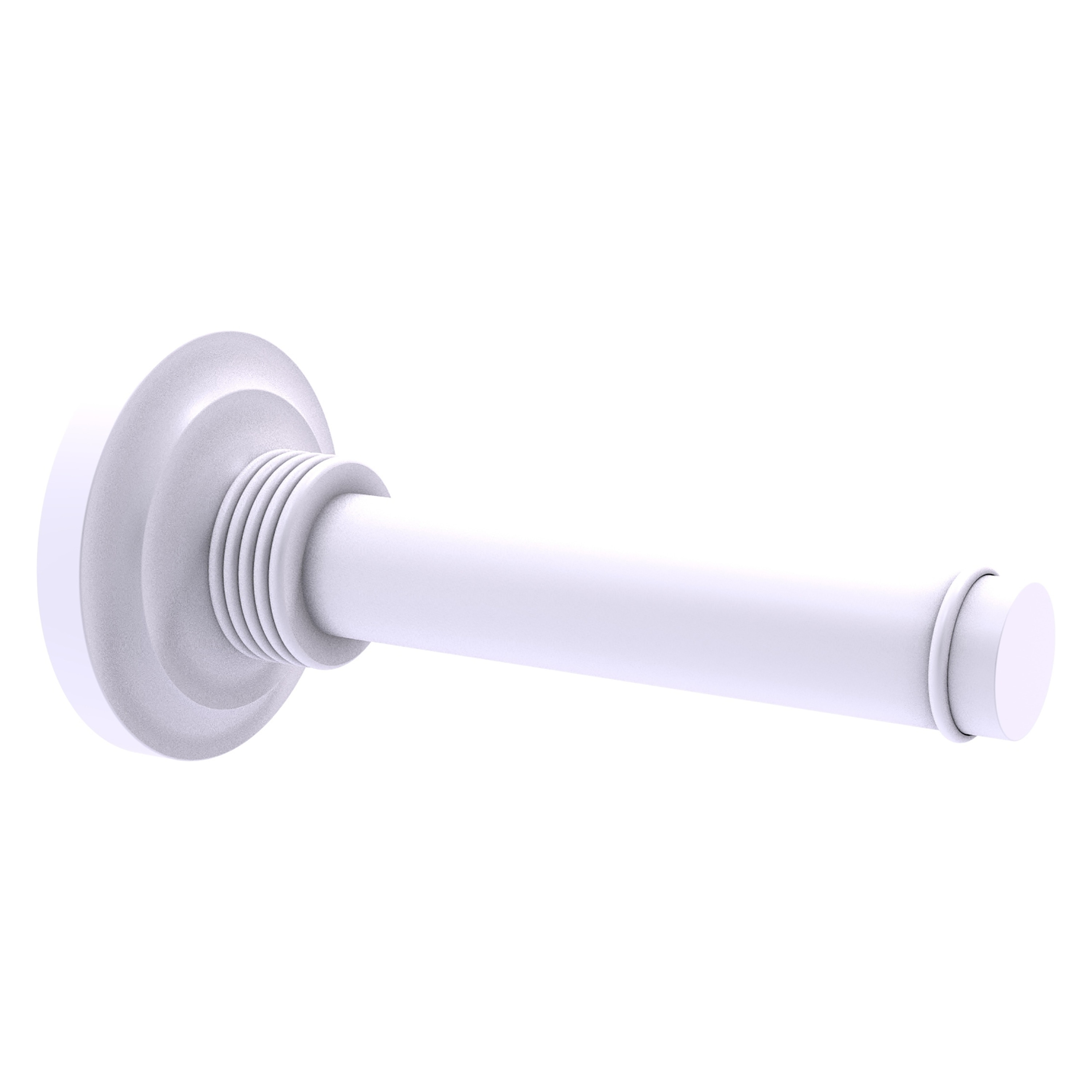 Allied Brass QN-24-1-WHM Que New Matte White Wall mount Single post Toilet Paper Holder 1 -Rolls with Storage