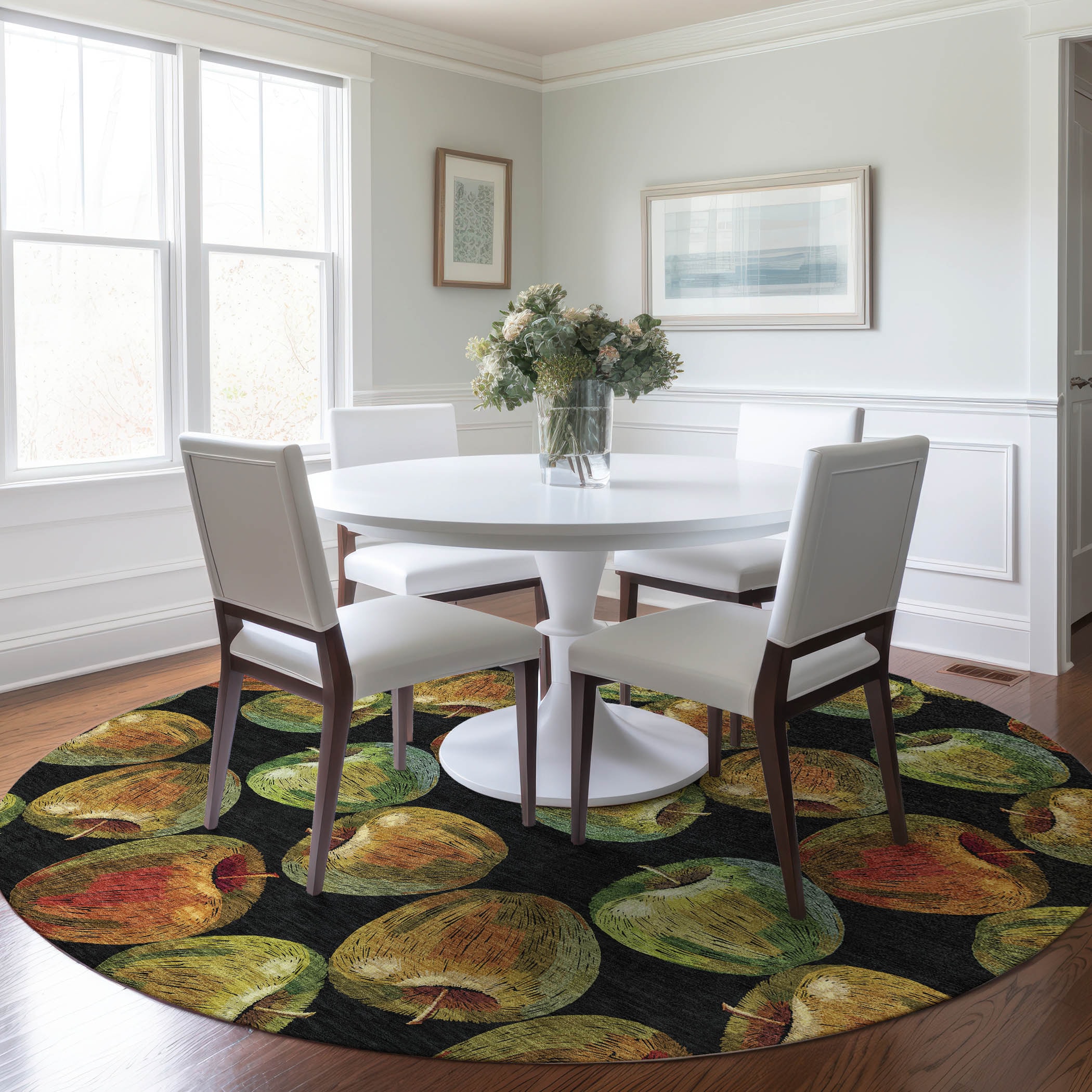 Addison Rugs AMF163MI8RO Mayfield AMF163MI 8 x 8 (ft) Loomed Polyester Midnight Round Indoor Geometric Machine washable Area rug
