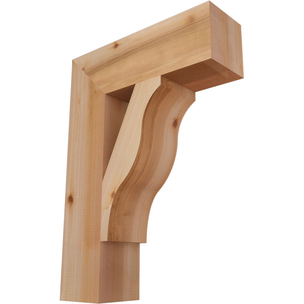 Ekena Millwork BKT06X20X28FST05SWR Funston Block Smooth 5-1/2-in x 20-in x 28-in Western red cedar Brown Wood Standard bracket