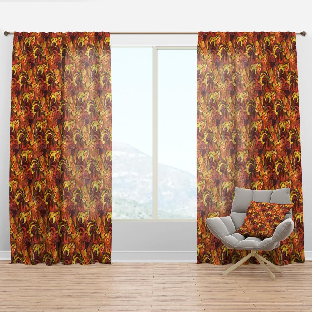 Designart 120-in Yellow Room Darkening Thermal Lined Rod Pocket Single  Curtain Panel in the Curtains & Drapes department at