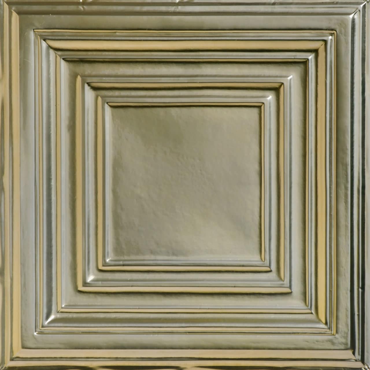 From Plain to Beautiful in Hours SKPC505-GN-24X24-D-6 2-ft x 2-ft Williamsburg Gold Nugget Steel Drop Ceiling Tile ( 6 -Pack, 24-Sq. Feet / Case )