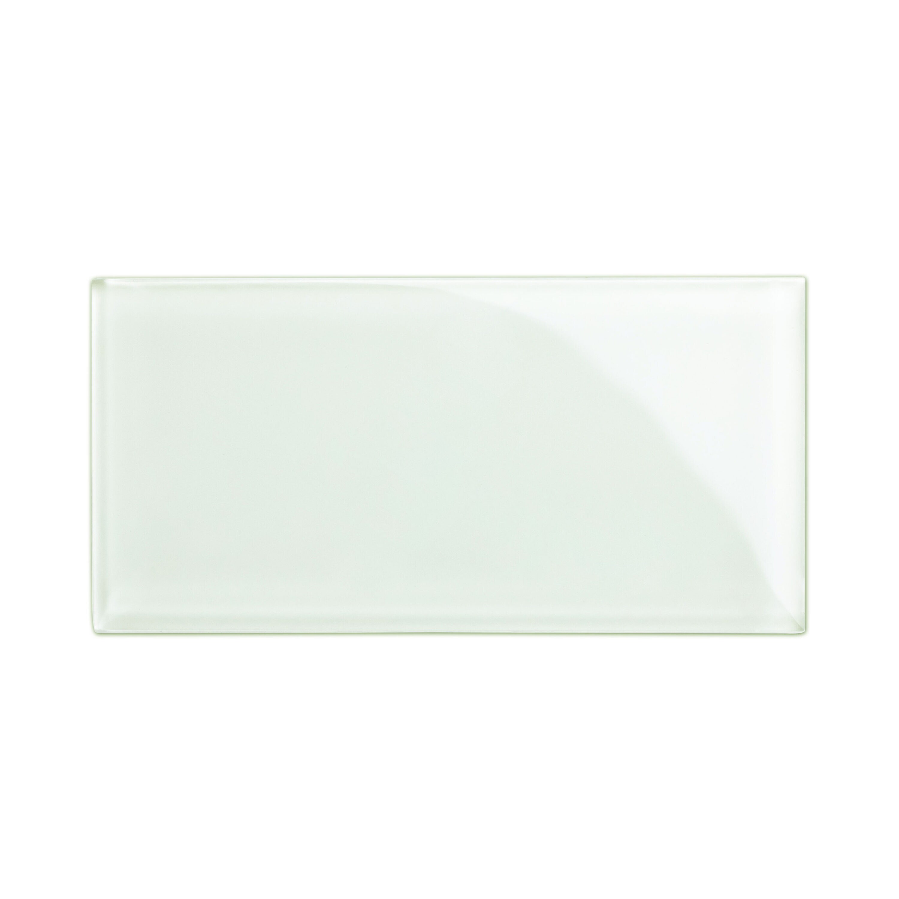 Giorbello G6142-SMPL Sample- 6x12 glass subway tiles Dove White 6-in x 12-in Glossy Glass Subway Wall Tile