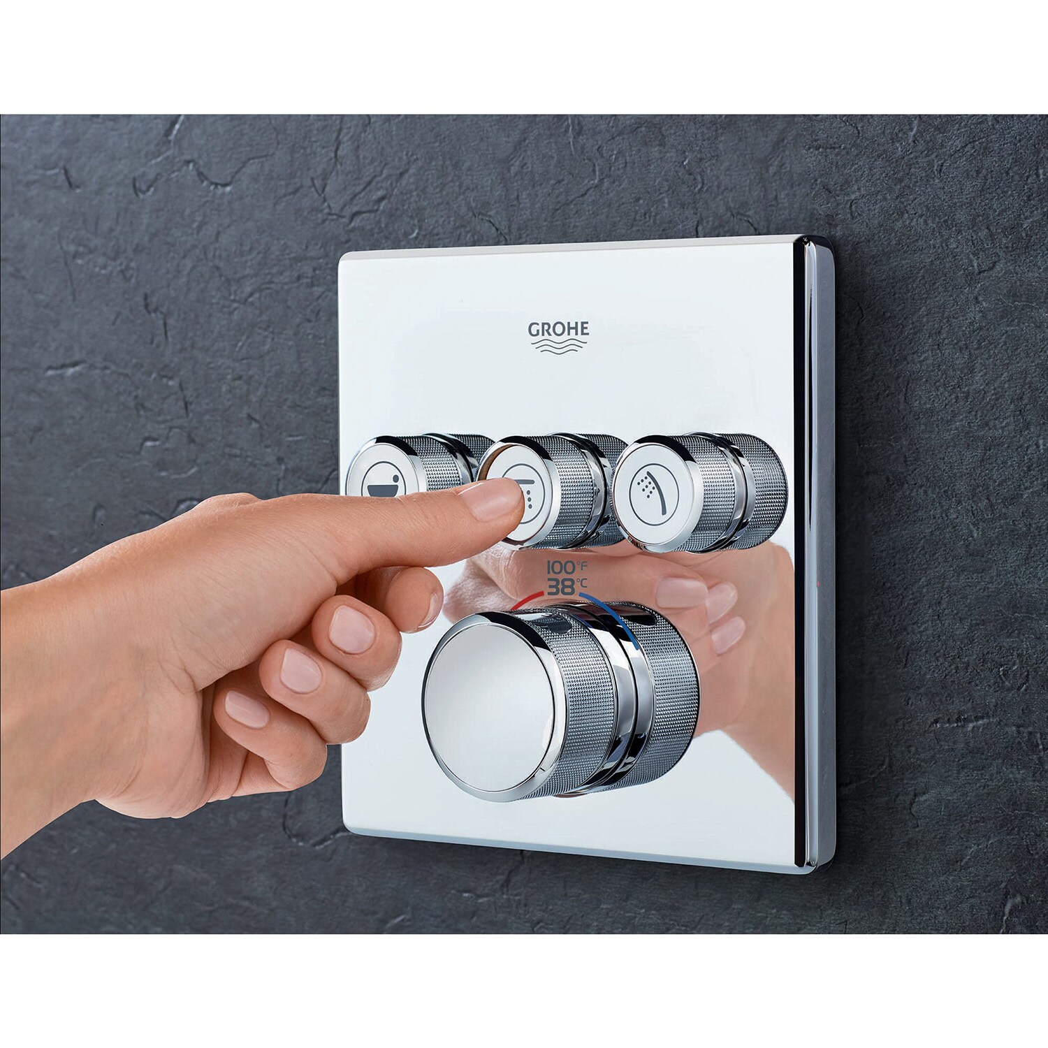 Grohtherm SmartControl Black Wall-Mounted Thermostatic Trim