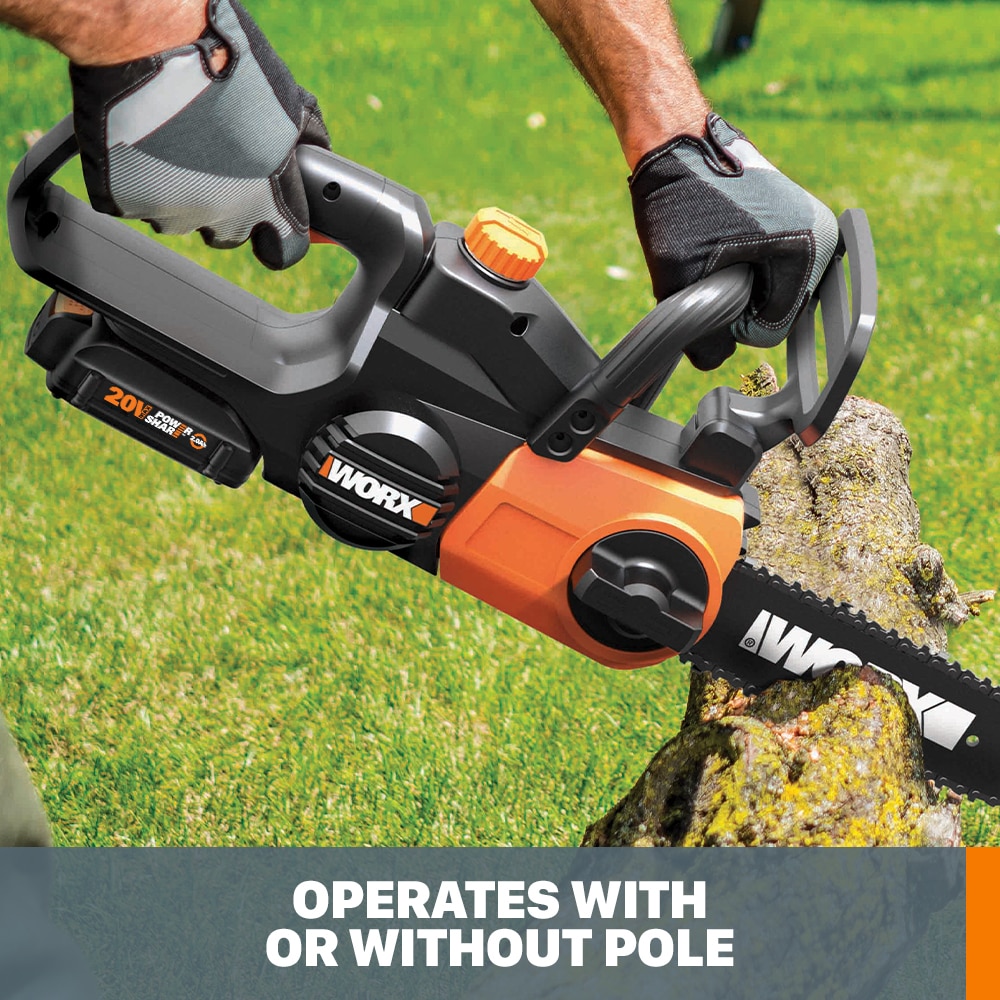 WORX WG384E.9 40V Cordless Chainsaw - Blade Length 35cm - Powerful  Brushless Motor - Tool-free Chain Change - 8m/s Cutting Speed - Lightweight  and Compact - No Battery or Battery : : Garden