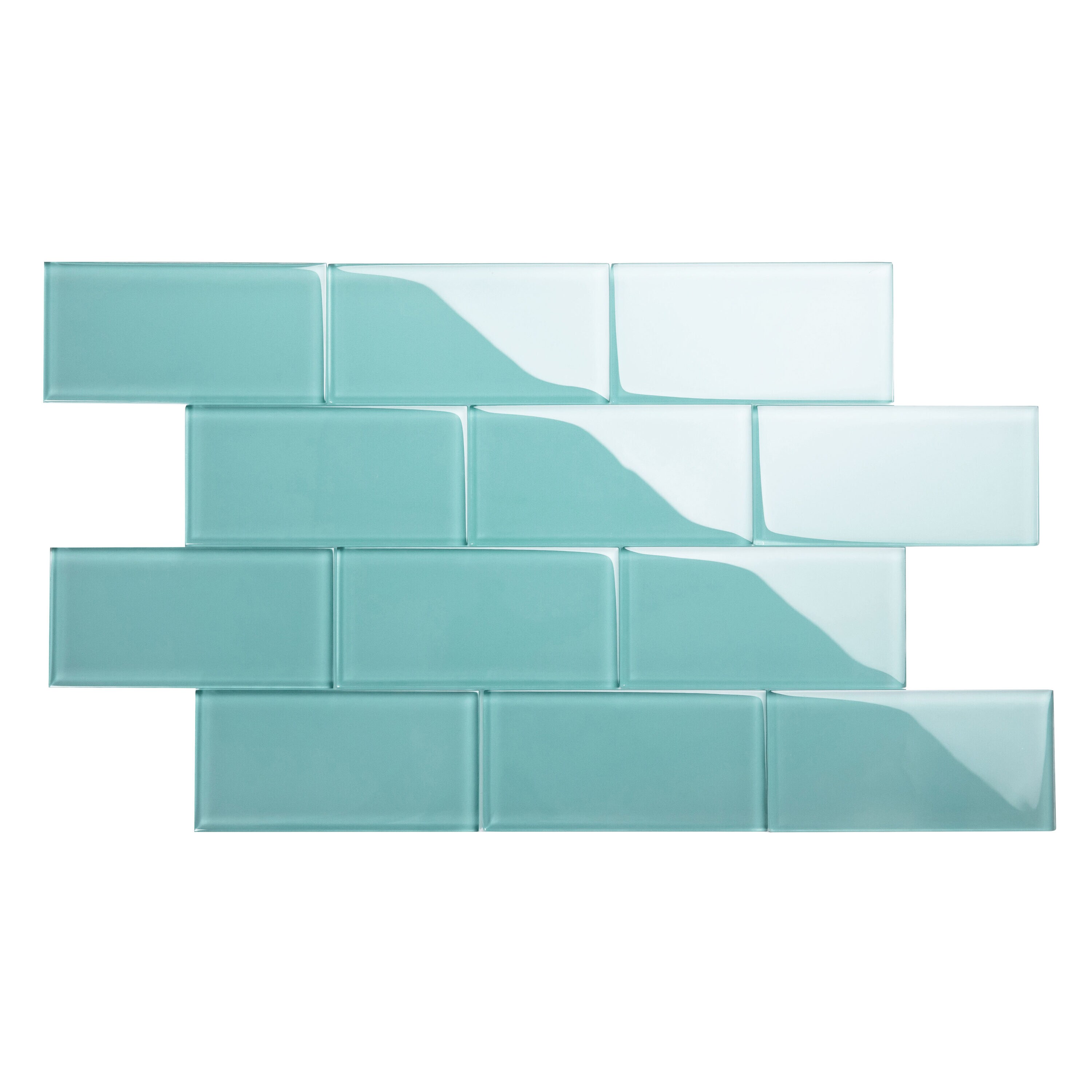 Giorbello Classic Premium Teal 3 In X 6 In Glossy Glass Subway Wall Tile 5 Sq Ft Carton At