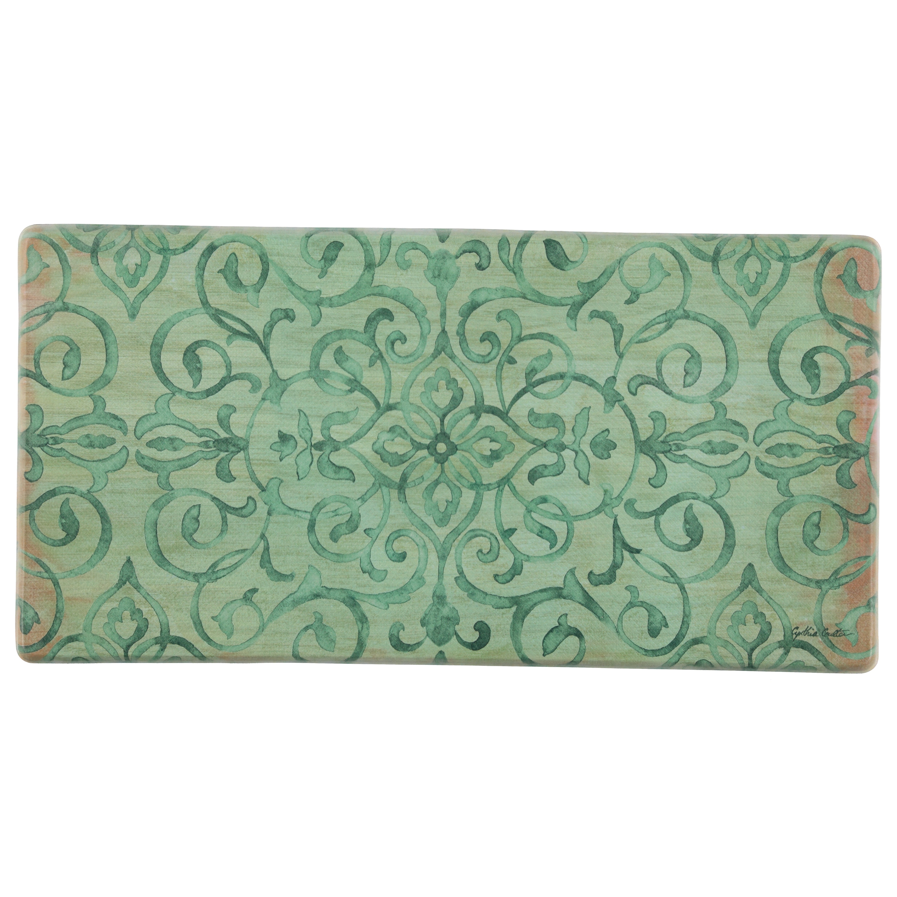 J&V TEXTILES CNC128 2-ft x 3-ft Green PVC Rectangular Indoor or outdoor Decorative Home Anti-fatigue mat