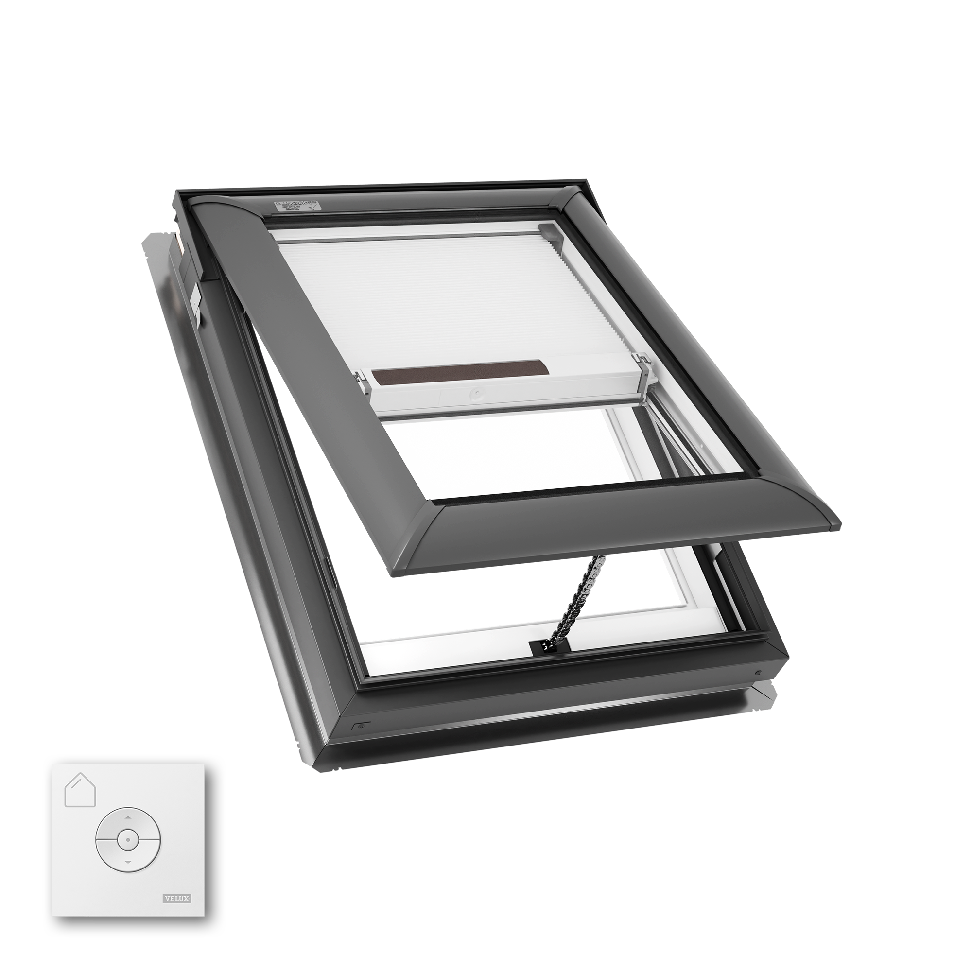 VELUX VS C01 2004S 21-in x 26-7/8-in Venting Deck mount Aluminum Skylight with Laminated Low-E argon Glass Room Darkening Shade