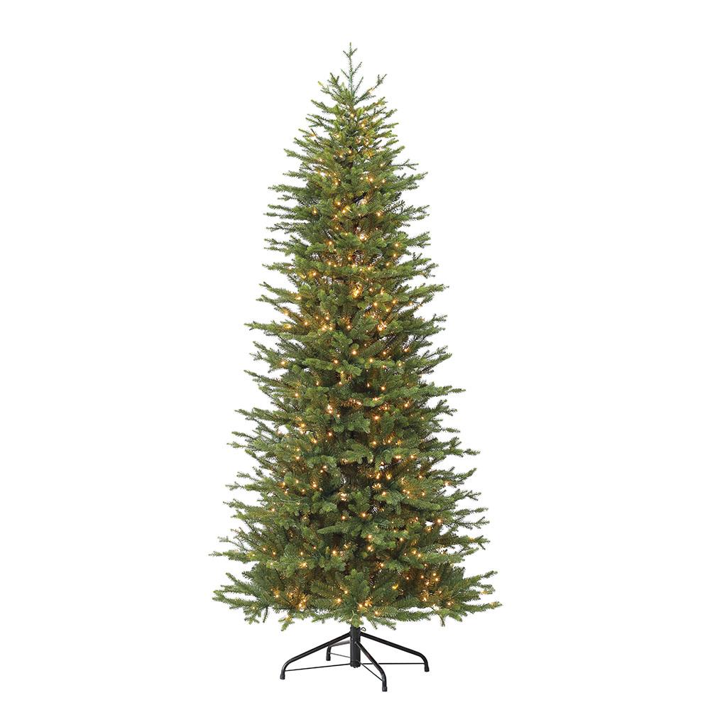 Puleo International 7.5-ft Pre-lit Flocked Artificial Christmas Tree 