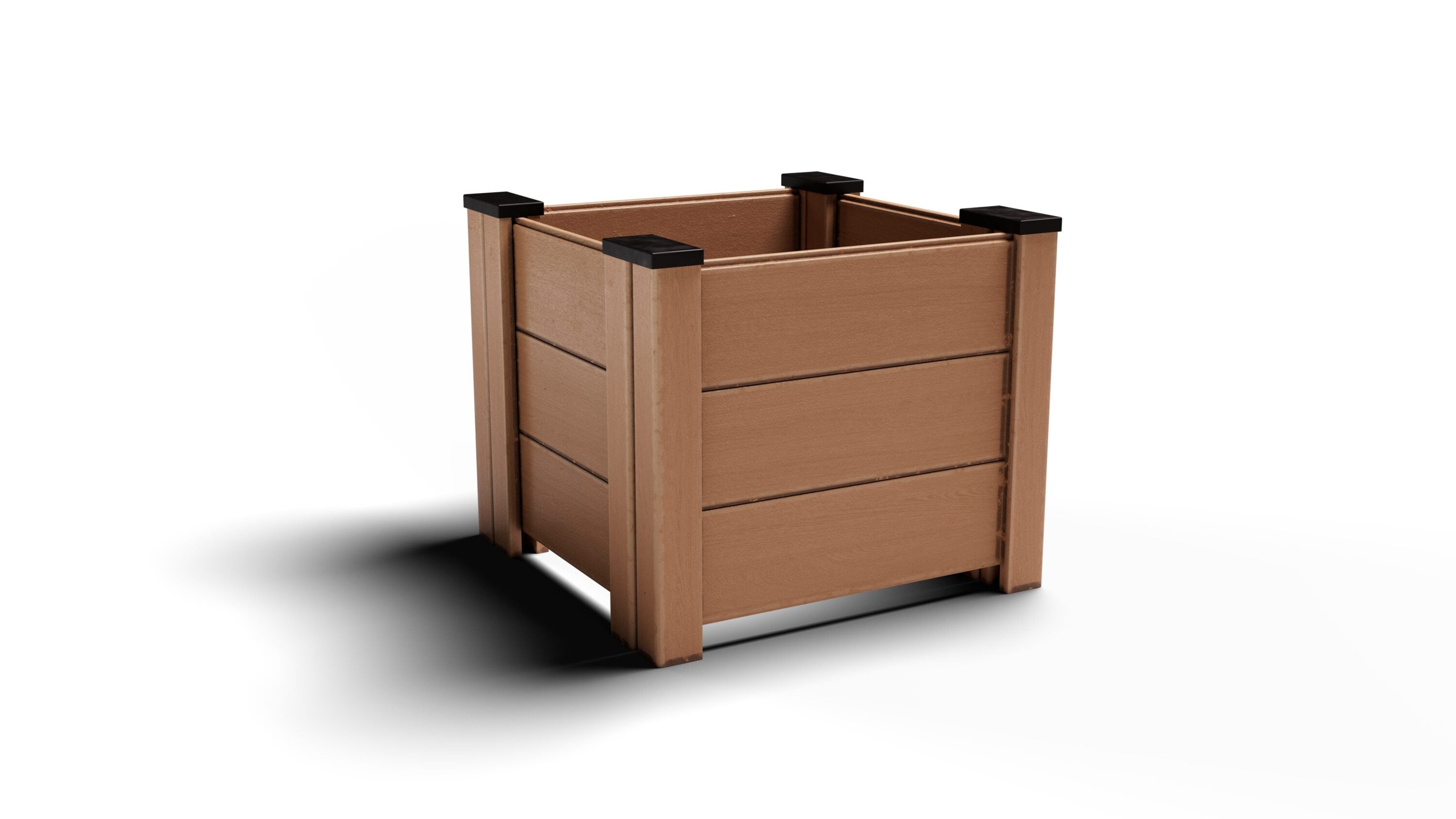 Natures Composites 100130TB22200 Square 10.0-in W x 21.125-in H x 10-in D Brown Mixed/Composite Indoor/Outdoor Planter
