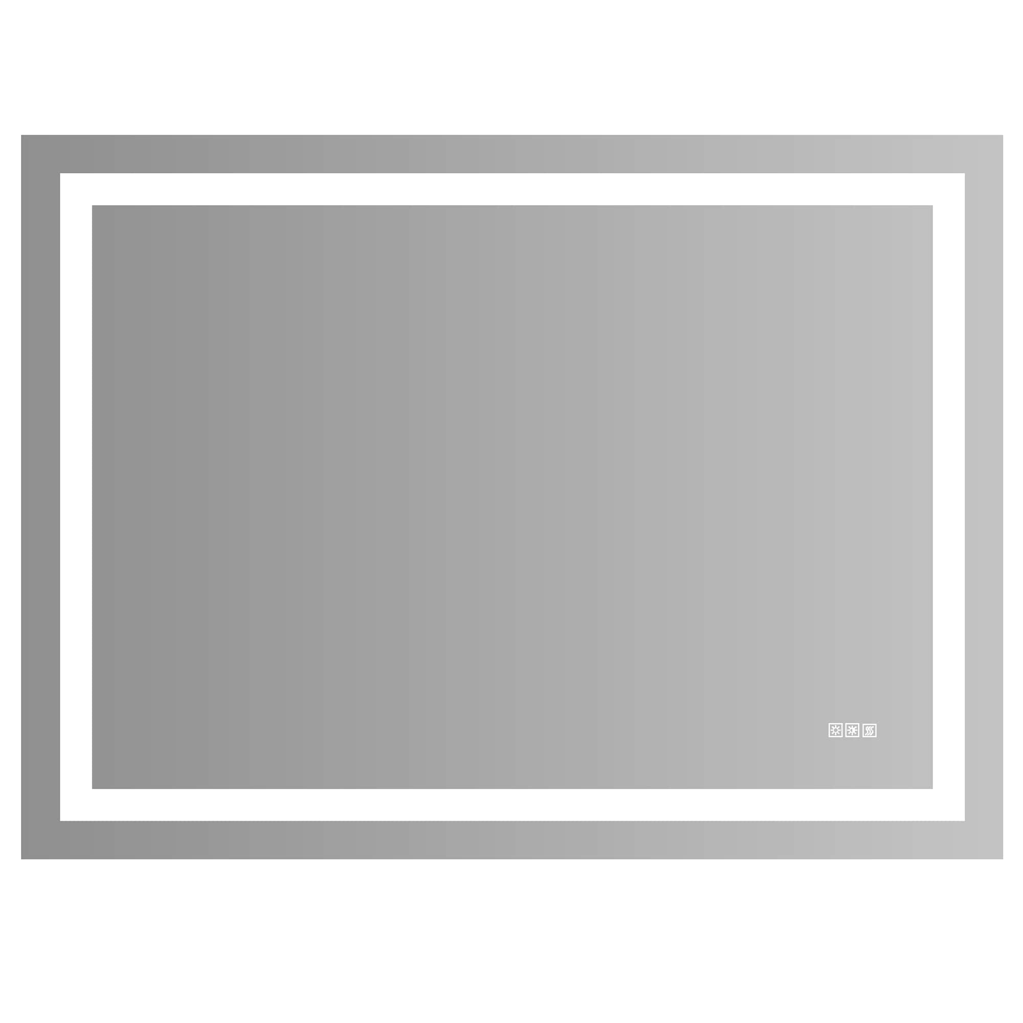 Gaierptone CRXIJG6JEG9 48-Inches W x 36.0-Inches H Rectangle Clear Polished Frameless Lighted Wall Mirror