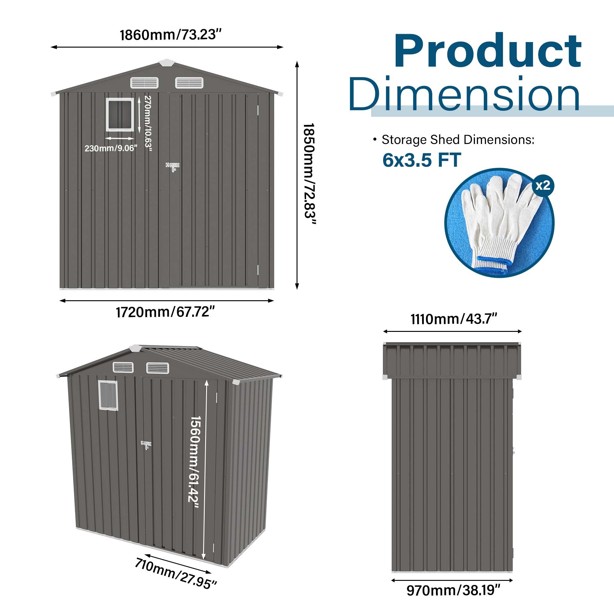 Clihome CL-SS00023 Metal-Storage-Buildings-Sheds - View #3