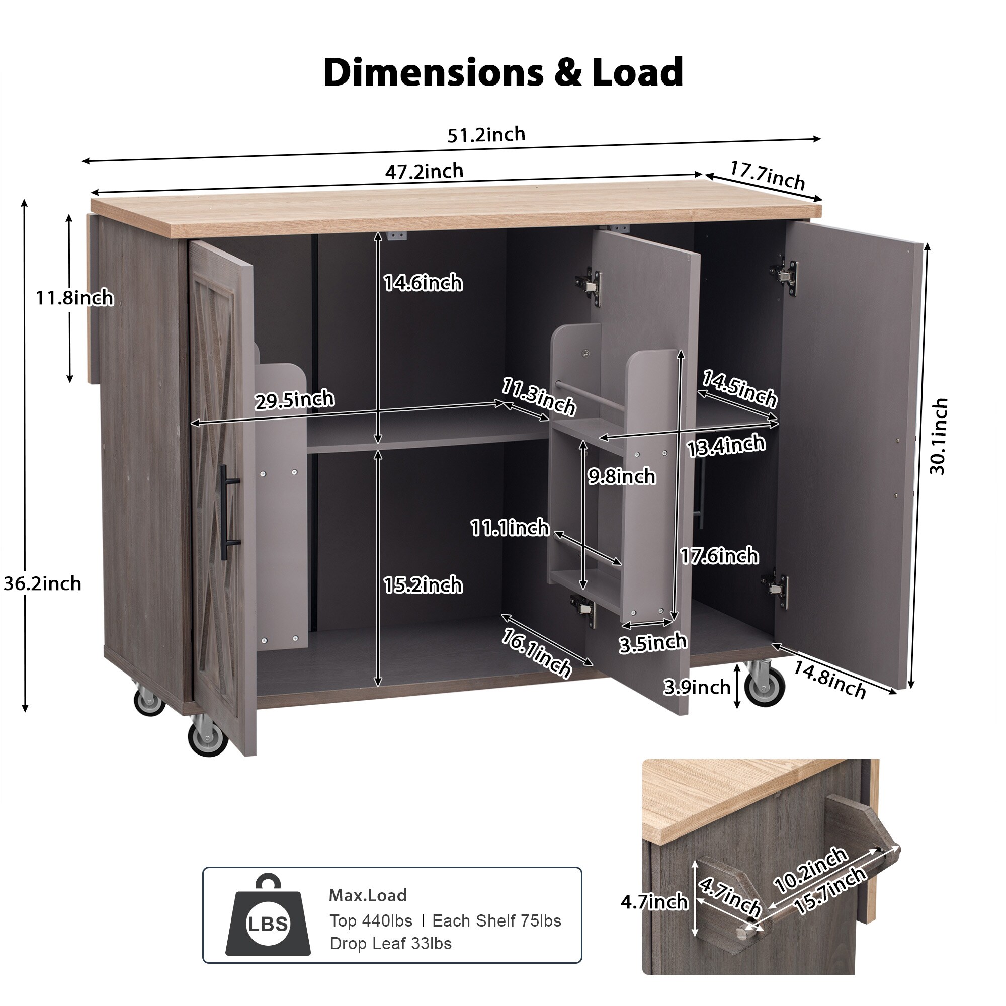 Kahomvis O4-QP707-34 Kitchen-Furniture - View #3