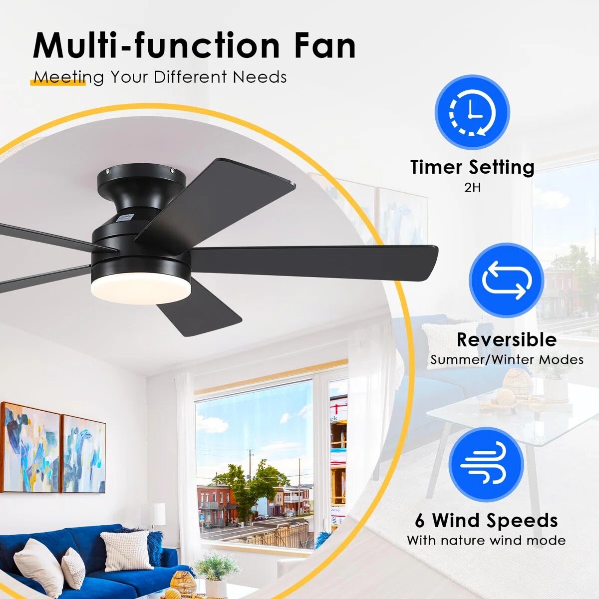 Kviflon LS8509-46BK Ceiling-Fans - View #2