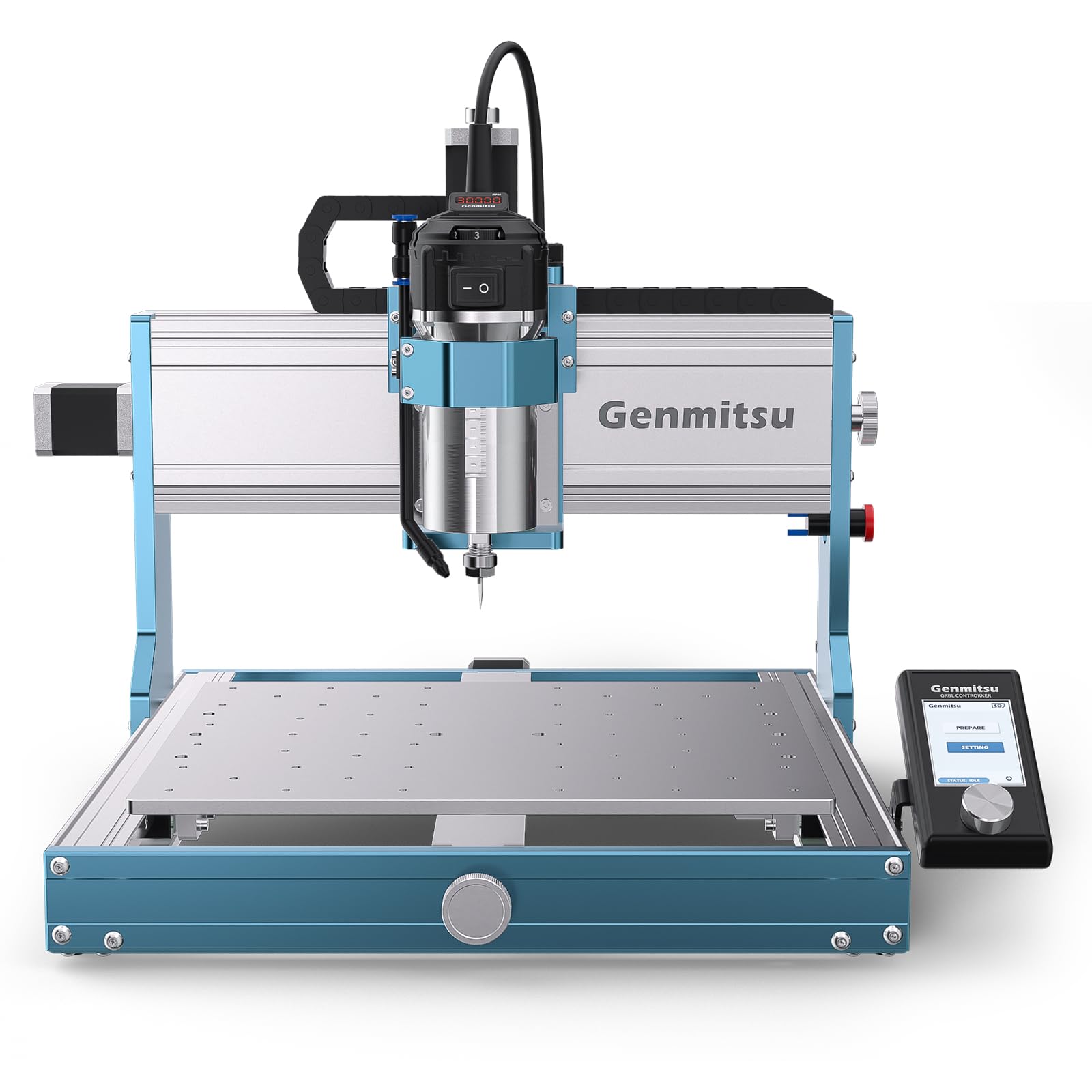 Genmitsu  3030-PROVer Ultra All Metal CNC Router Machine with Powerful 710W Spindle and Dual Linear Guides plus Ball Screws for High Precision Aluminum and Acrylic Engraving