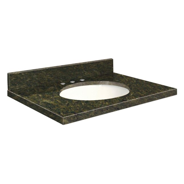 Transolid 43-in Uba Verde Granite Single Sink Bathroom Vanity Top Transolid 43-in Uba Verde Granite Single Sink Bathroom Vanity Top