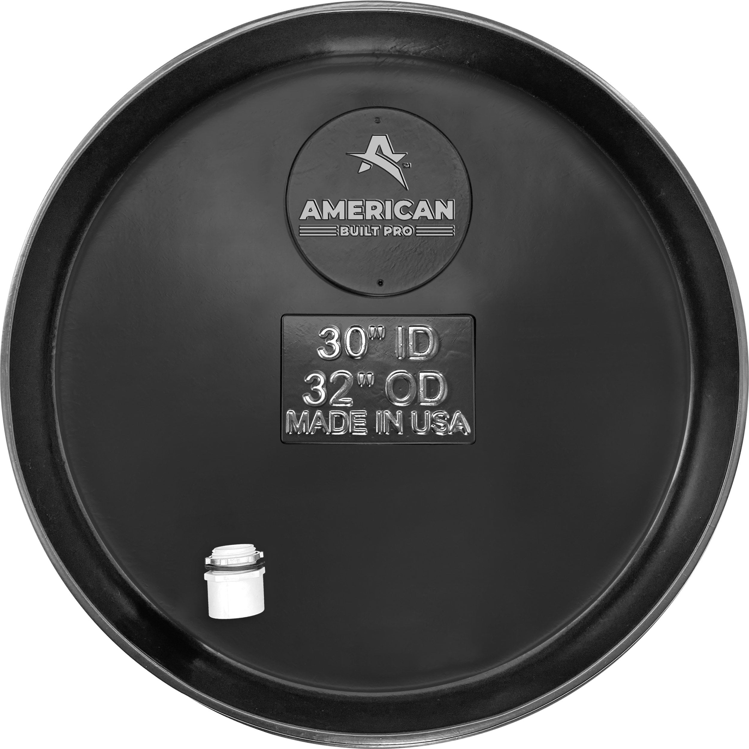 American Built Pro WHP30-1U 30-in ID Plastic Water Heater Drain pan with PVC Fittings Included