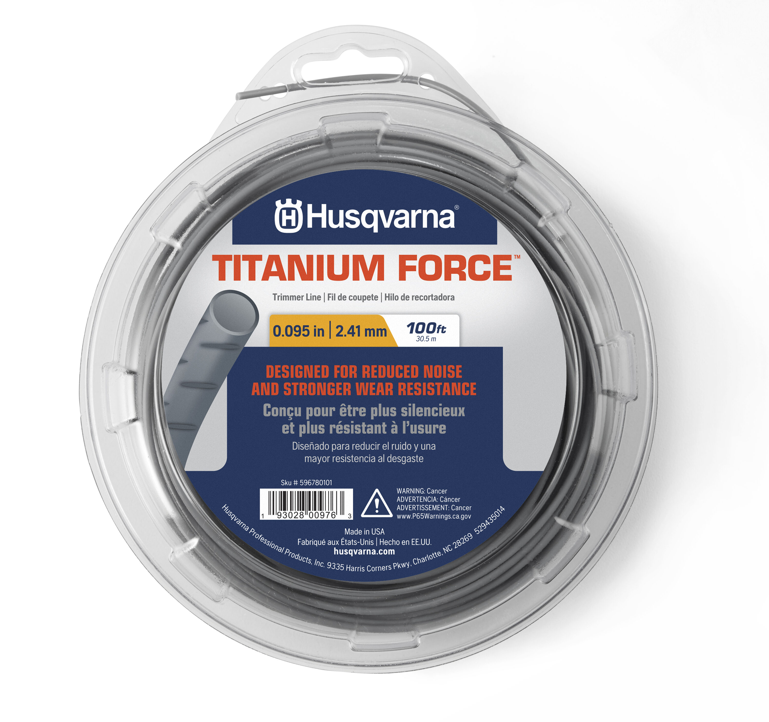 Husqvarna 596780101 .095 x 100' Titanium Force Trimmer Line