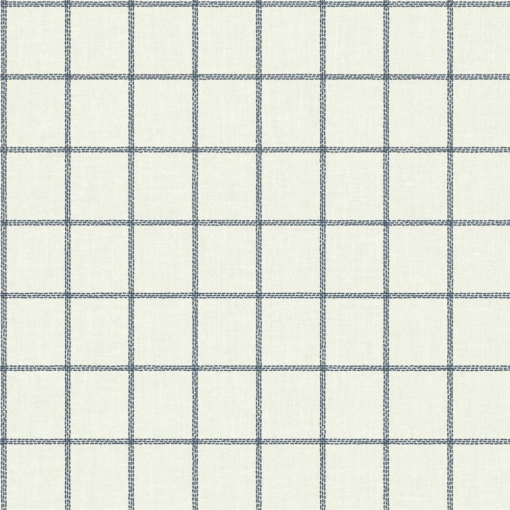 Magnolia Home MK1177 56-sq ft Navy/White Paper Plaid Prepasted Soak and Hang Wallpaper