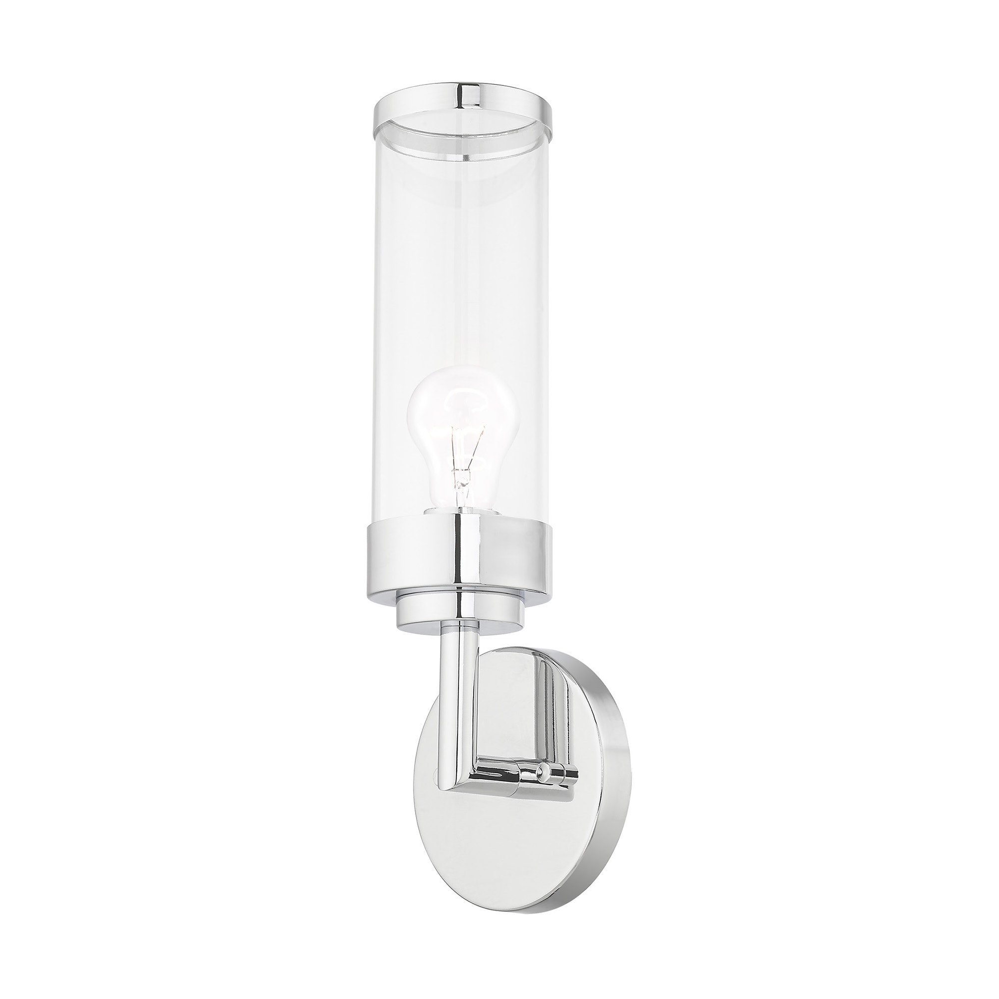 Polished Chrome Clear Glass Single Light Sconce
