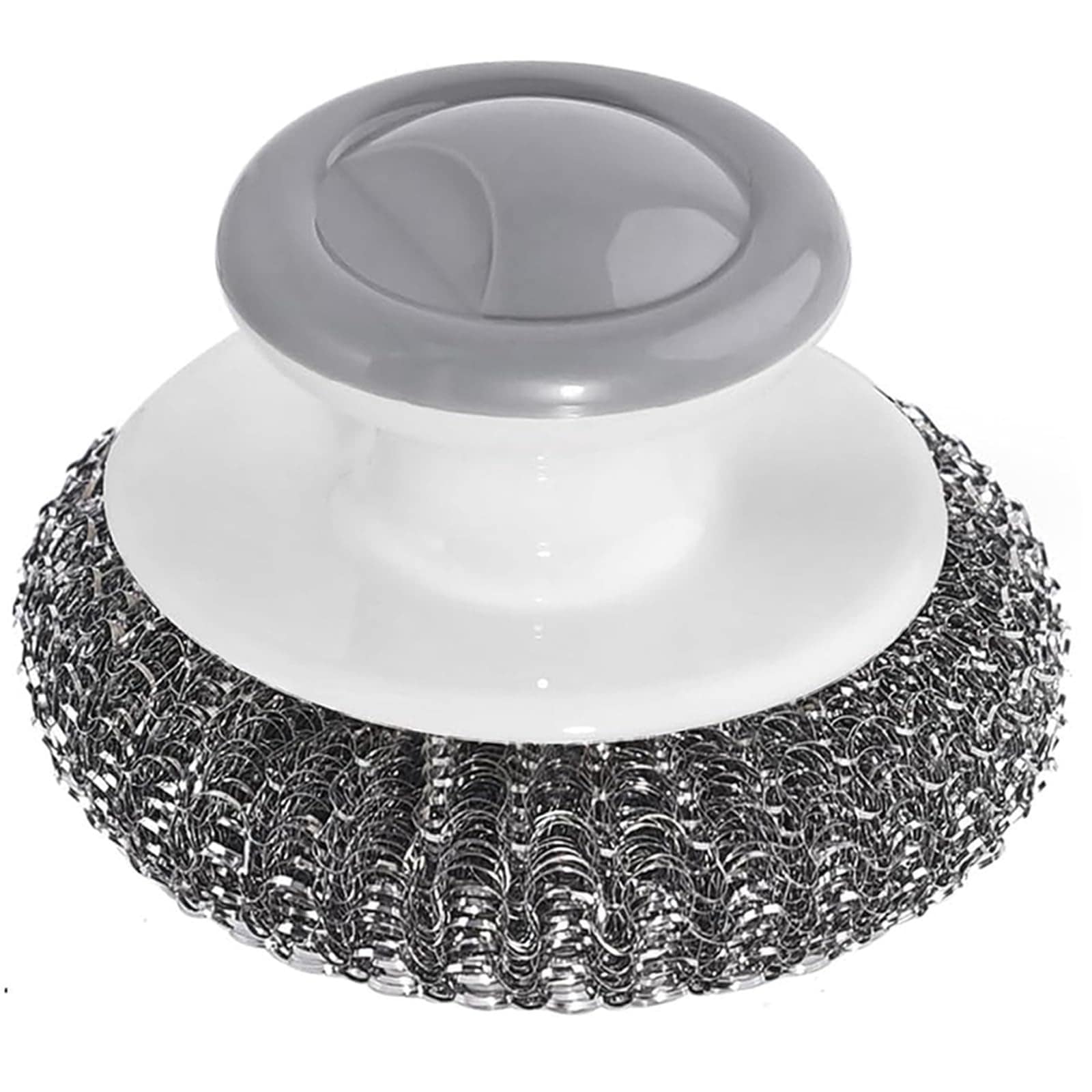 Phyfalip 24 pack Steel Wool Scrubber with Handle Stainless Steel Cleaning Pads for Cast Iron Dishes Pots Pans Griddles Grills Kitchen Utensils #L05PF10015