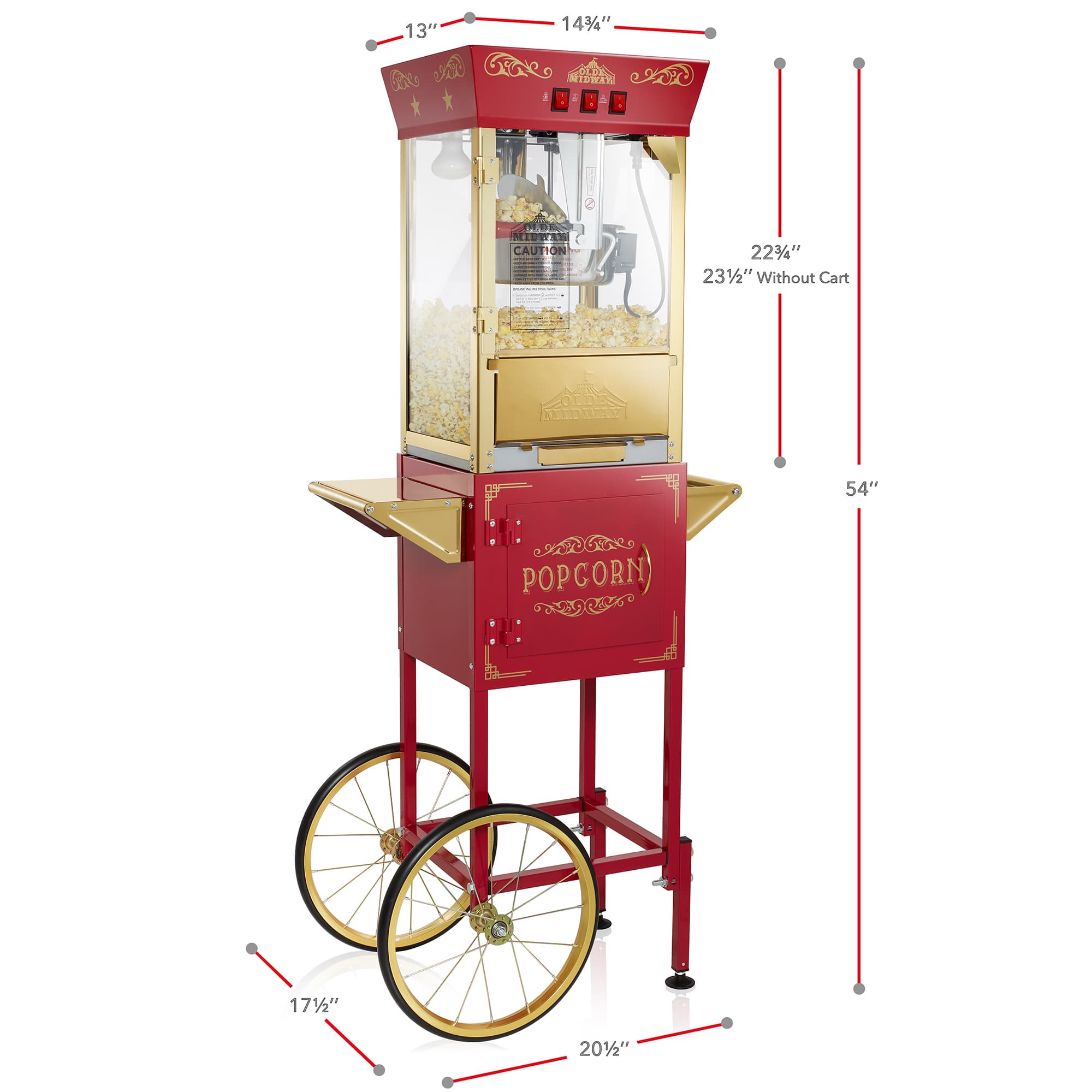 Olde Midway CON-POP-8945-RED Popcorn-Makers - View #5