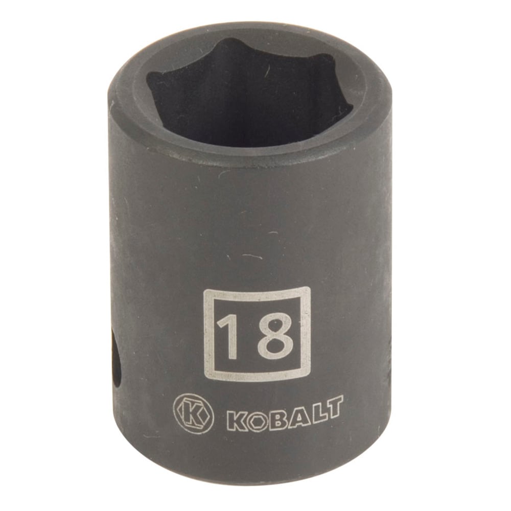 Kobalt Metric 1/2-in Drive 18mm 6-Point Impact Socket in the