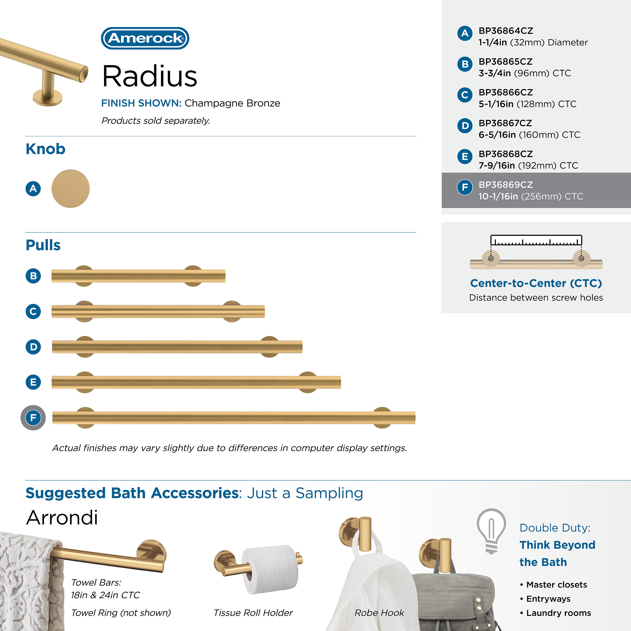 Amerock BP36869CZ Cabinet-Pulls - View #9