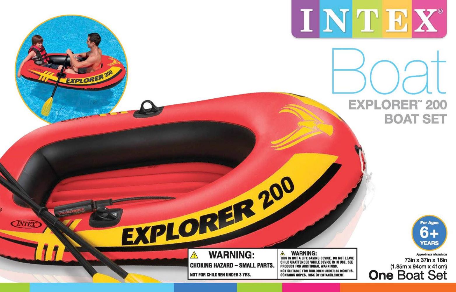 Intex 73-in X 37-in 2-Seat Orange Inflatable Raft 6-Pack At Lowes.com