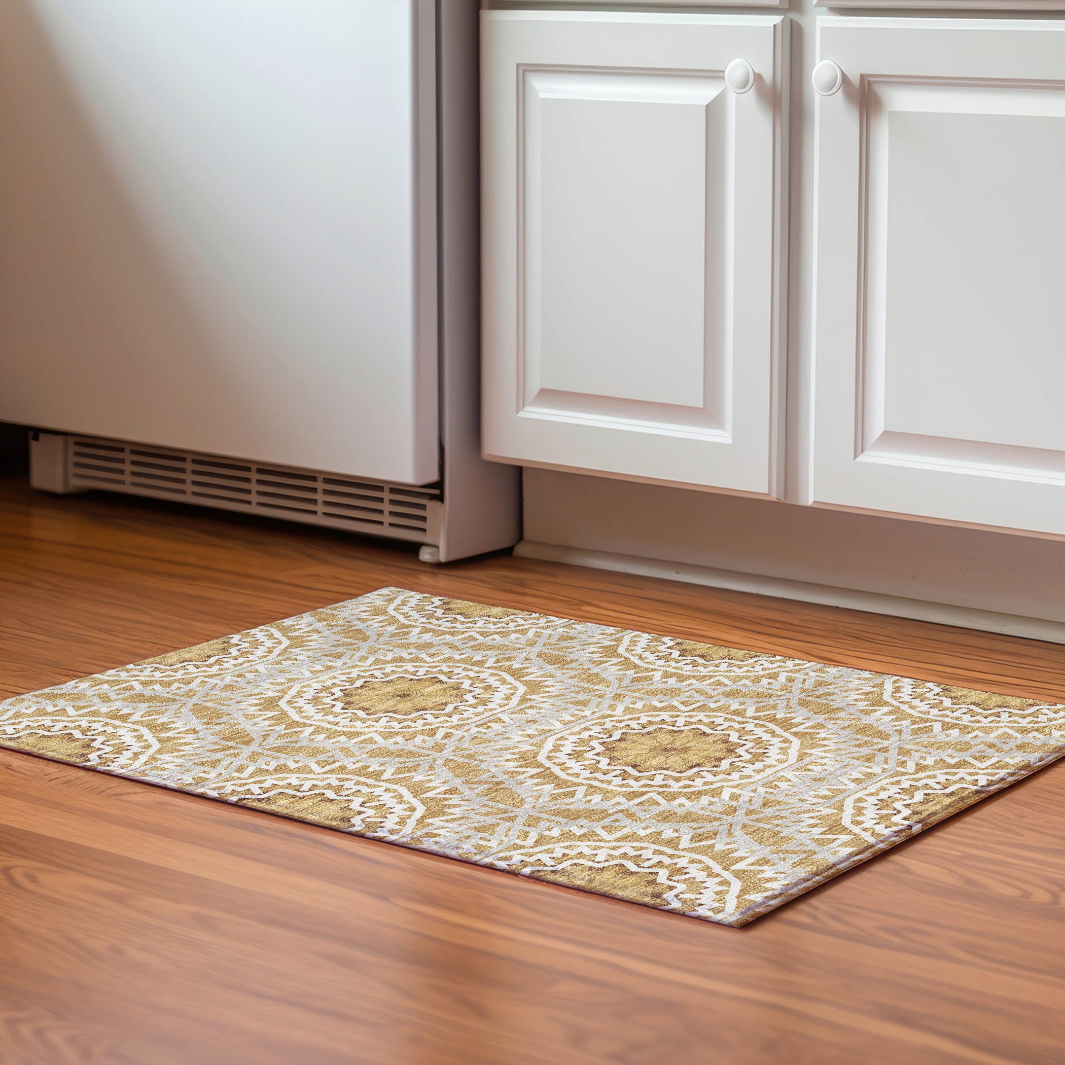 Addison Rugs AMF619GO20X30 Mayfield AMF619GO 2 x 3 (ft) Loomed Polyester Gold Rectangular Indoor Geometric Machine washable Area rug