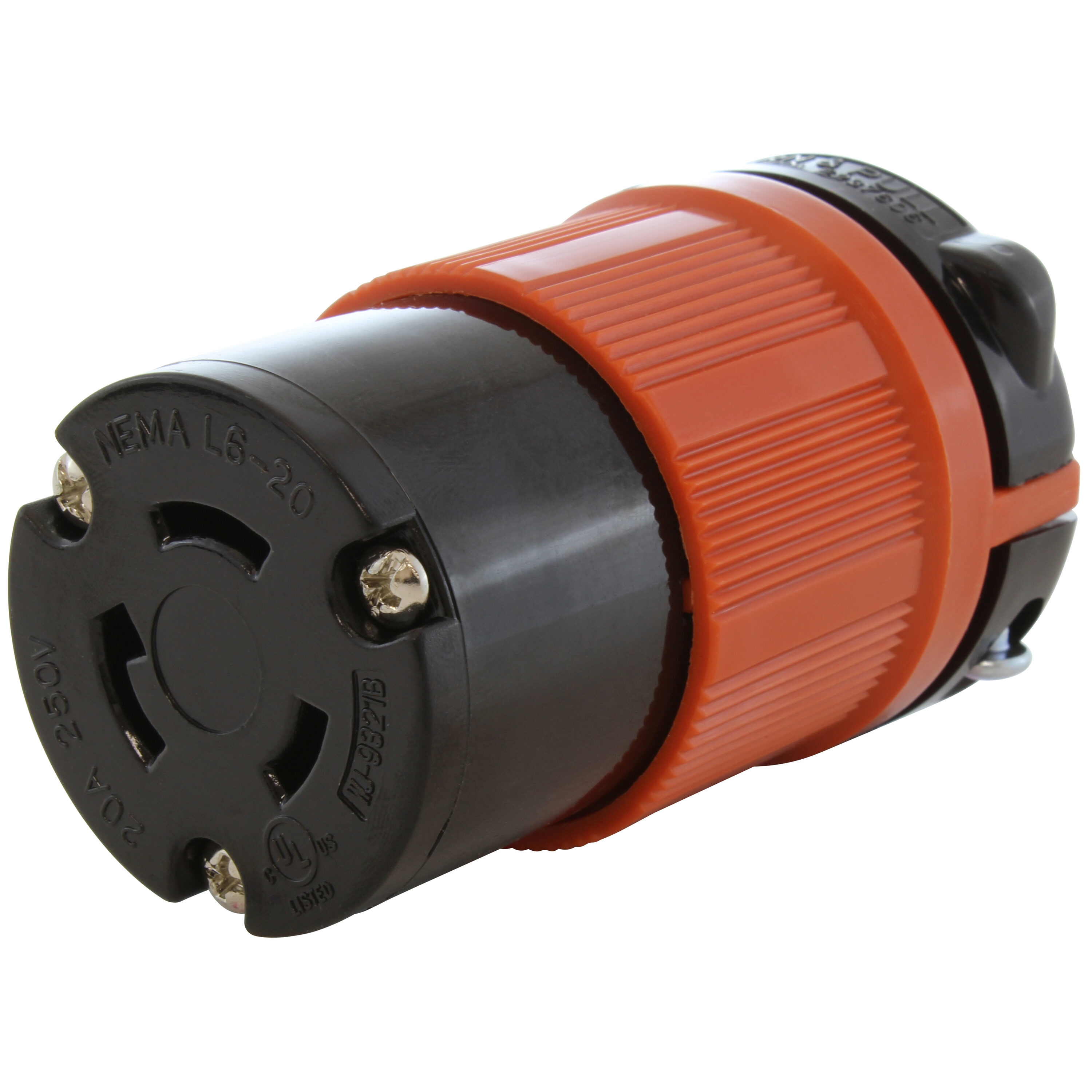 AC WORKS ASL620R AC Connectors 20-Amp 250-Volt NEMA L6-20r 3-wire Grounding Heavy-duty Locking Connector, Orange