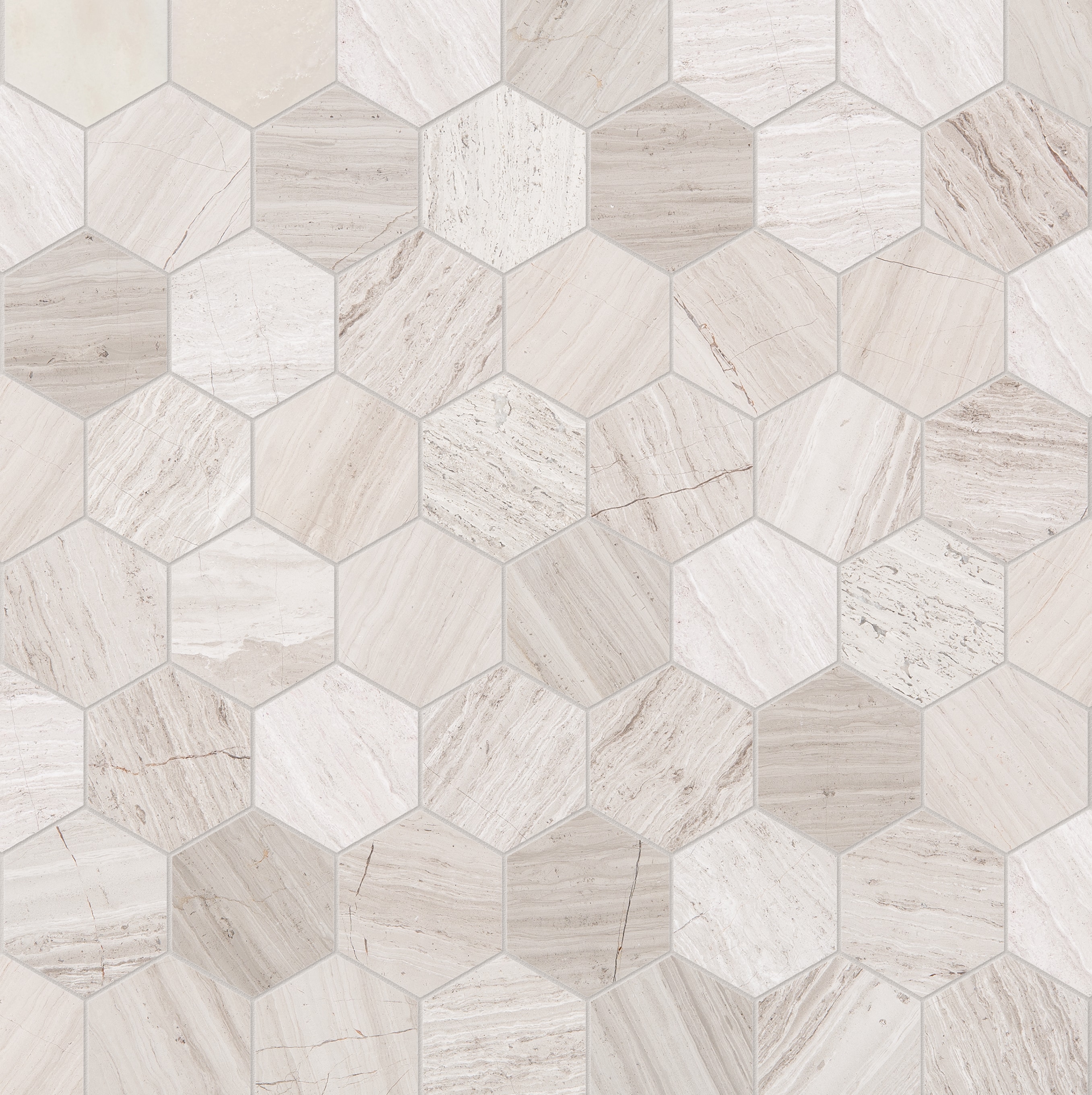 Mystery 12-in x 12-in Polished Natural Stone Marble Hexagon Floor and Wall Tile (0.96-sq. ft/ Piece) | - Satori 1001-0164-0