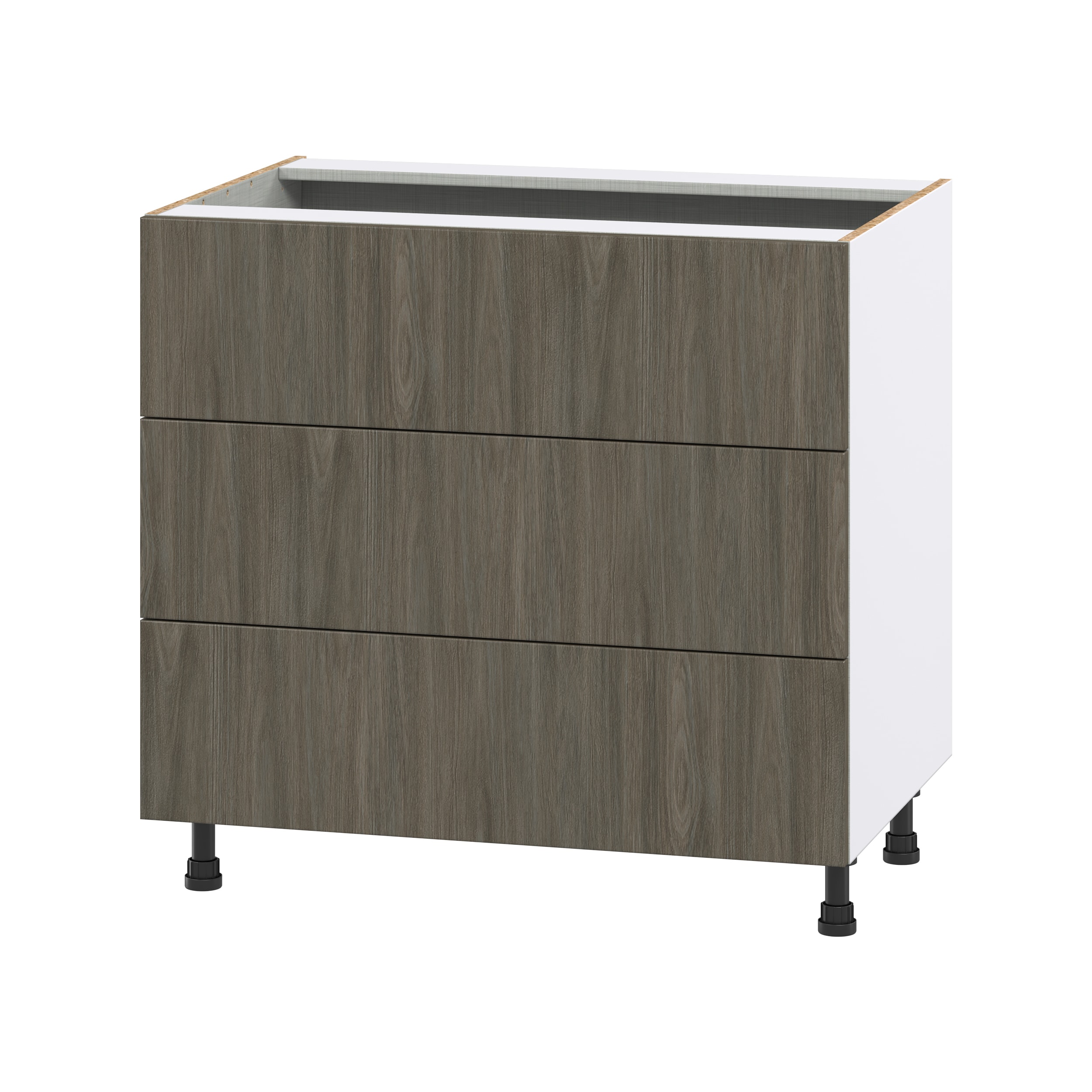 Hugo&Borg Savane 15-in W x 34.5-in H x 24-in D Textmel 3-Drawers Base Fully Assembled Cabinet (Flat Panel Slab Style)