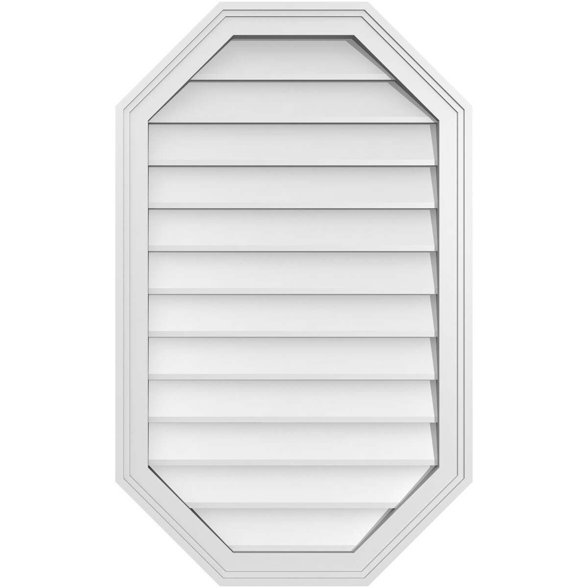 Ekena Millwork GVPOV22X3602SN 22-Inches x 36-Inches Off-white Octagon PVC Gable Louver Vent