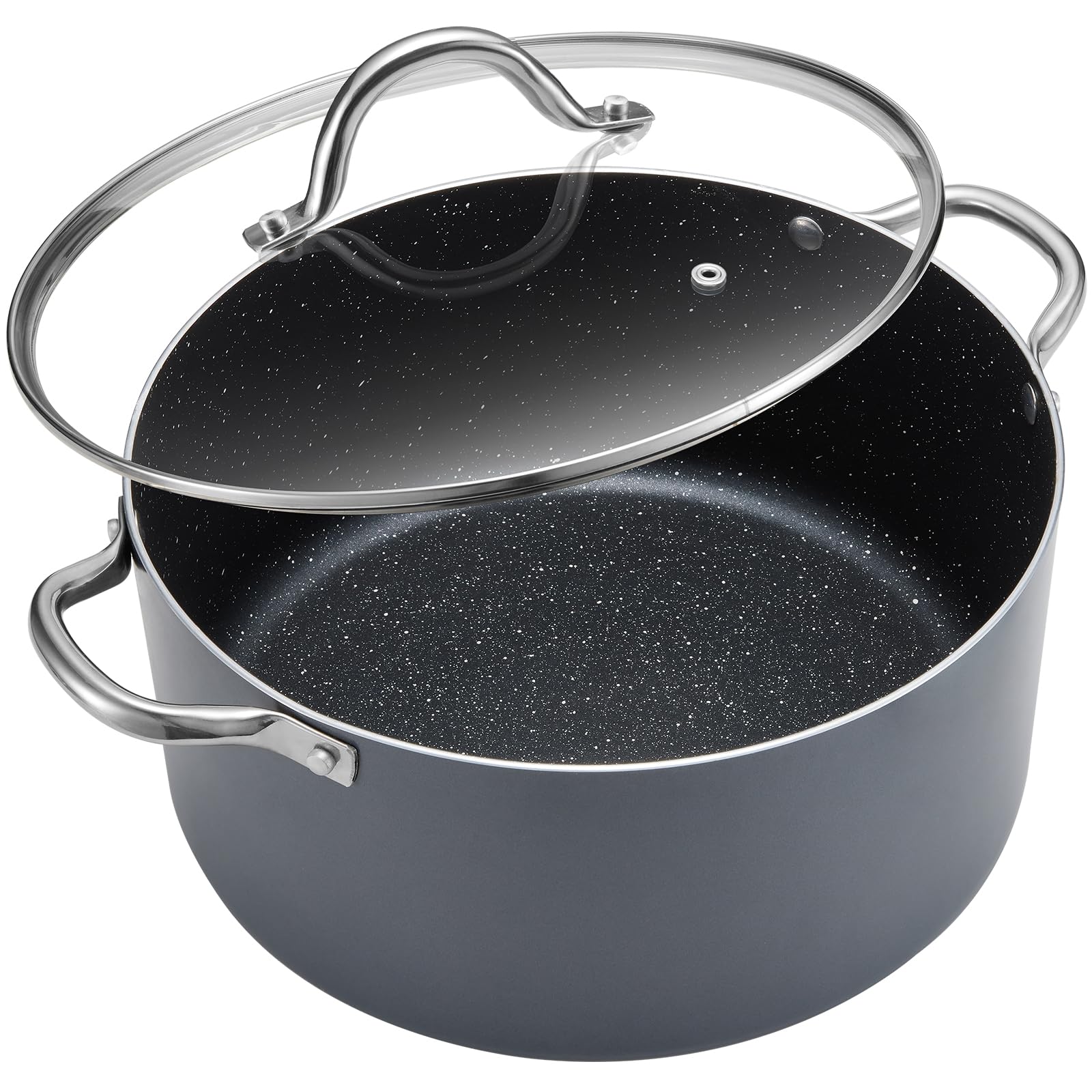 Aoibox 12 Qt Aluminum Nonstick Stock Pot with Lid Large Induction Compatible Soup Stew Pot for All Stove Types #LAB4CTWO