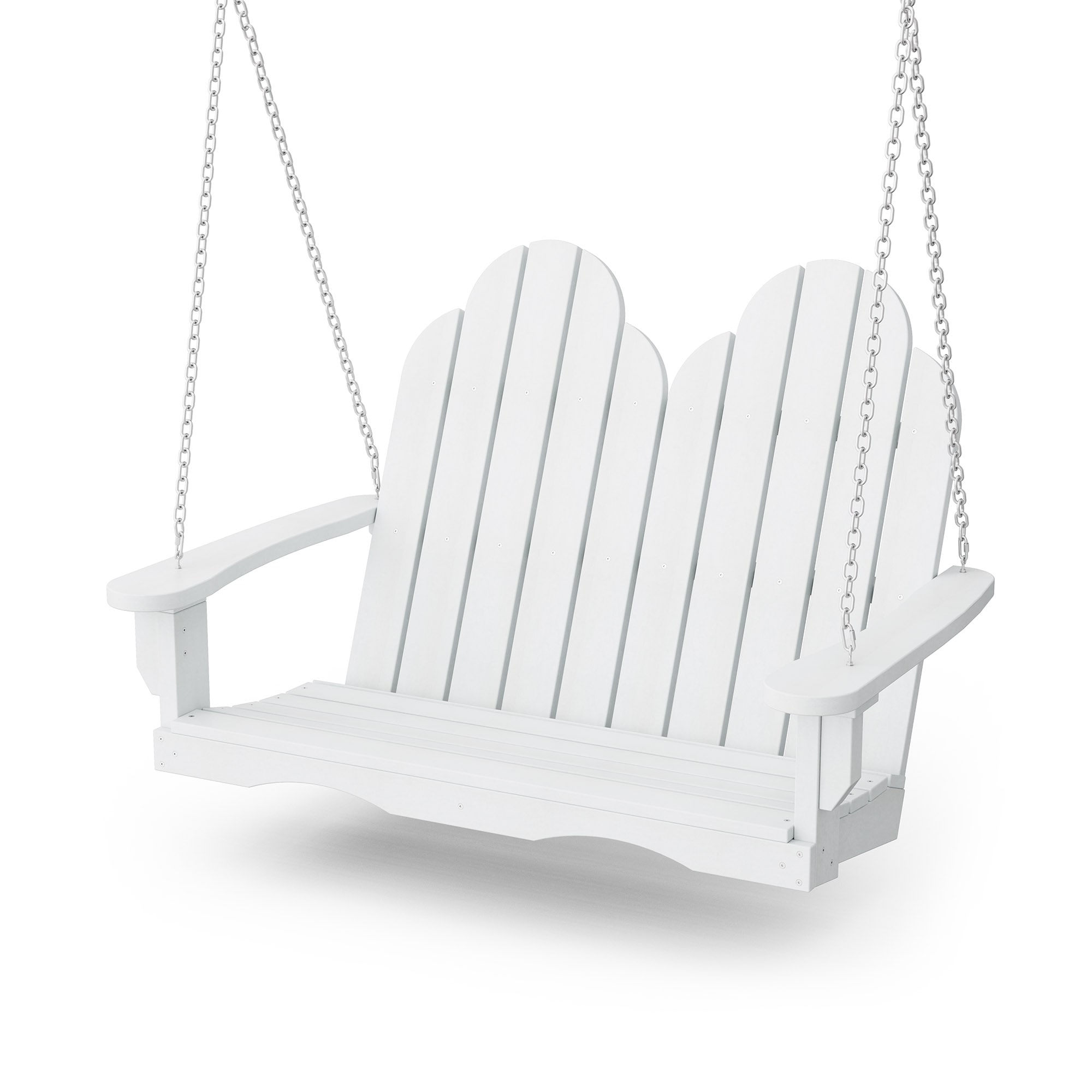 Wildridge LCC-204-BW Classic Adirondack 2 -person White Plastic Outdoor Swing