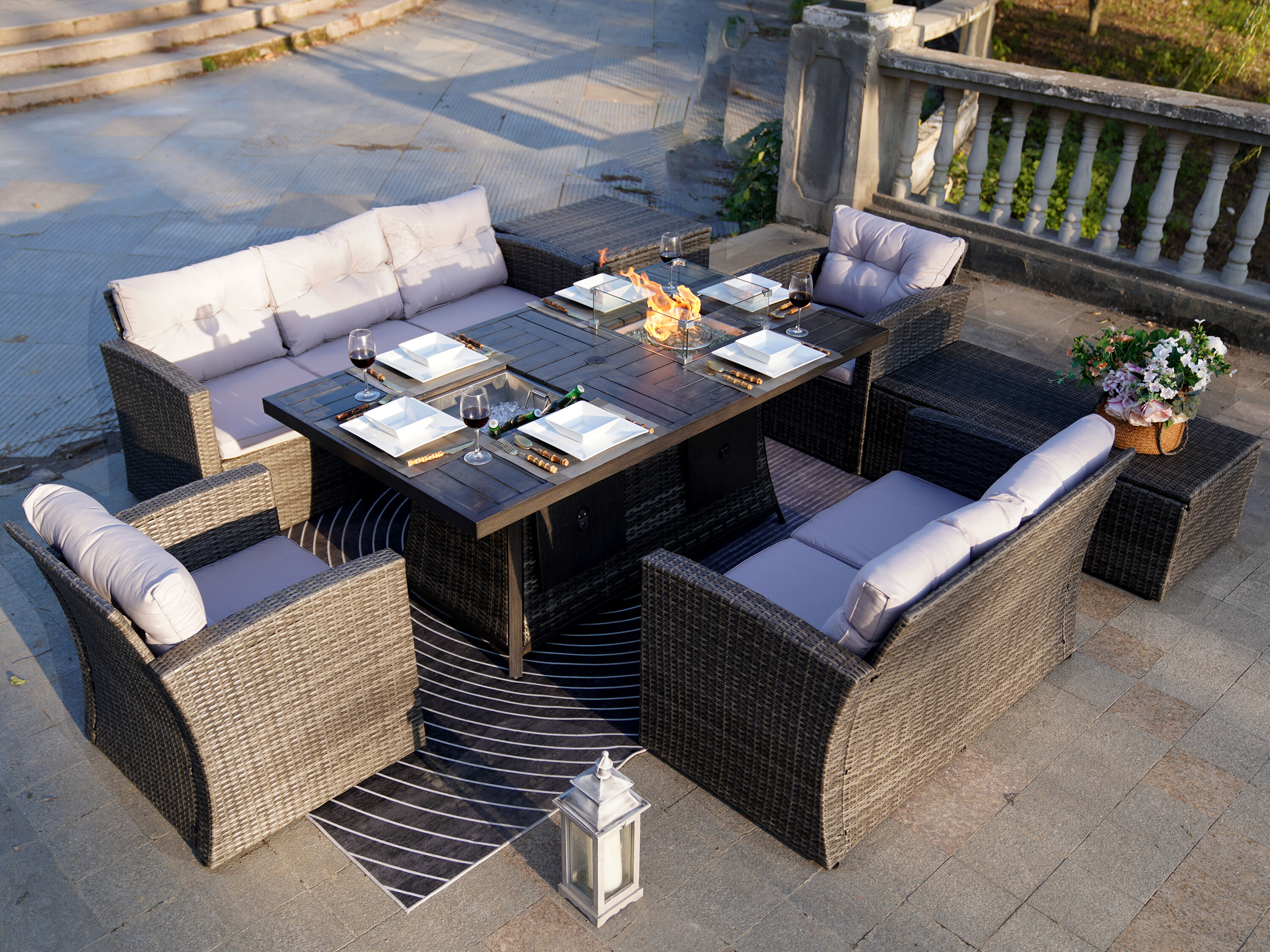 Moda Furnishings 1503-1106FI-G Patio-Conversation-Sets - View #2