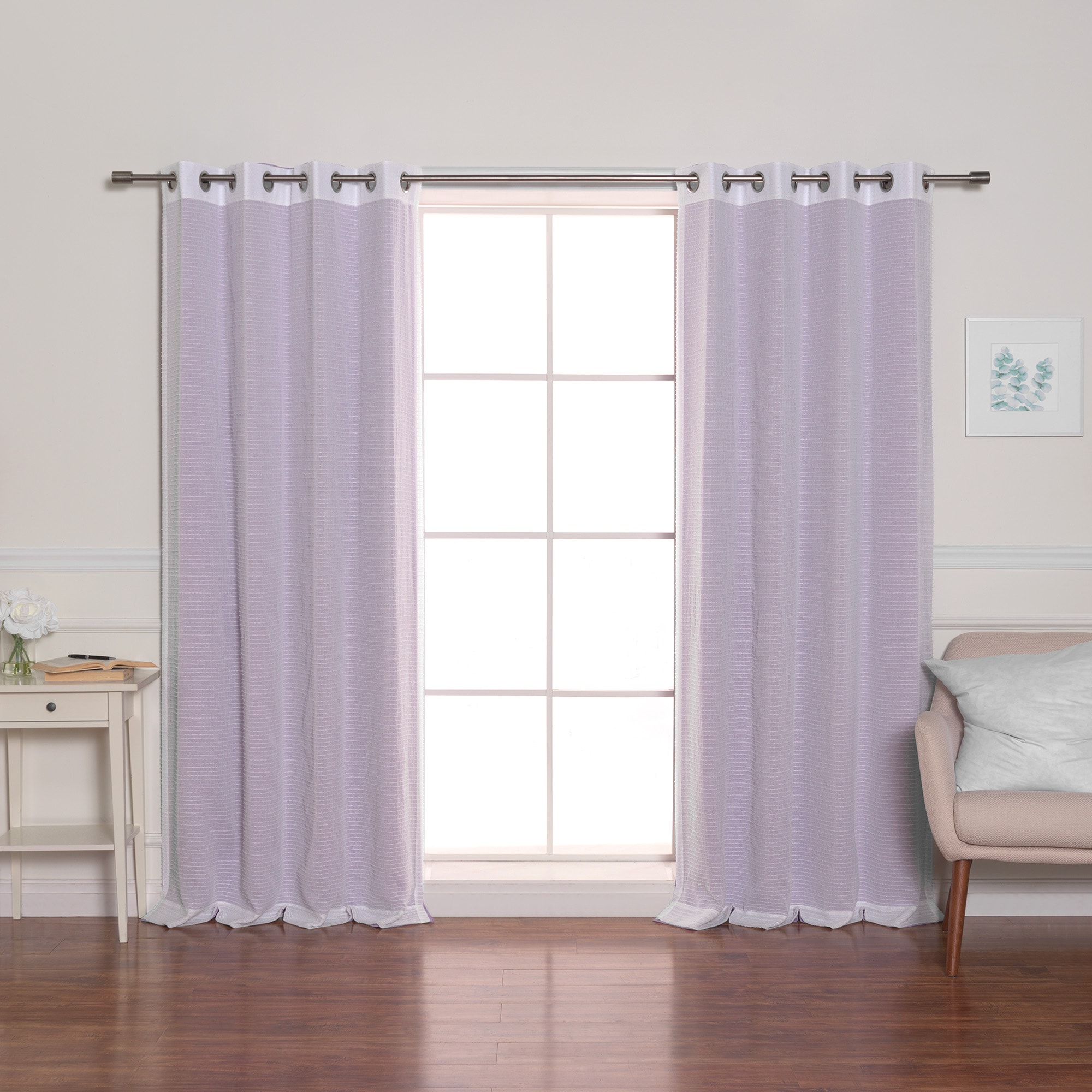 Best Home Fashion MM-STRIPE-84-LAV curtains - View #6