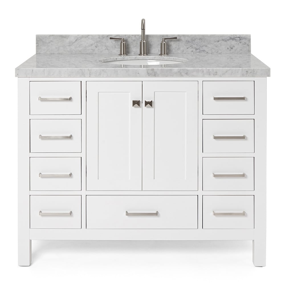 ARIEL Cambridge 43-in White Undermount Single Sink Bathroom Vanity with ...