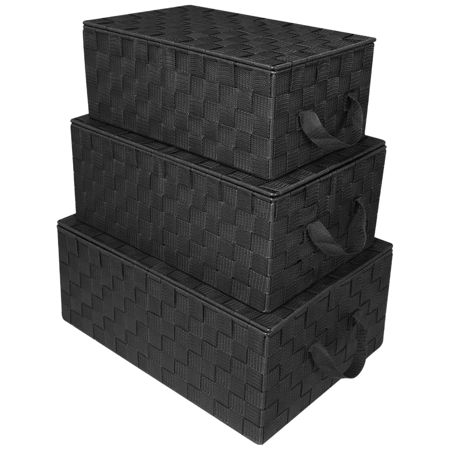 SORBUS WEV5-BLK ( 12-in W x 7-in H x 17-in D ) Black Polyester Stackable Basket