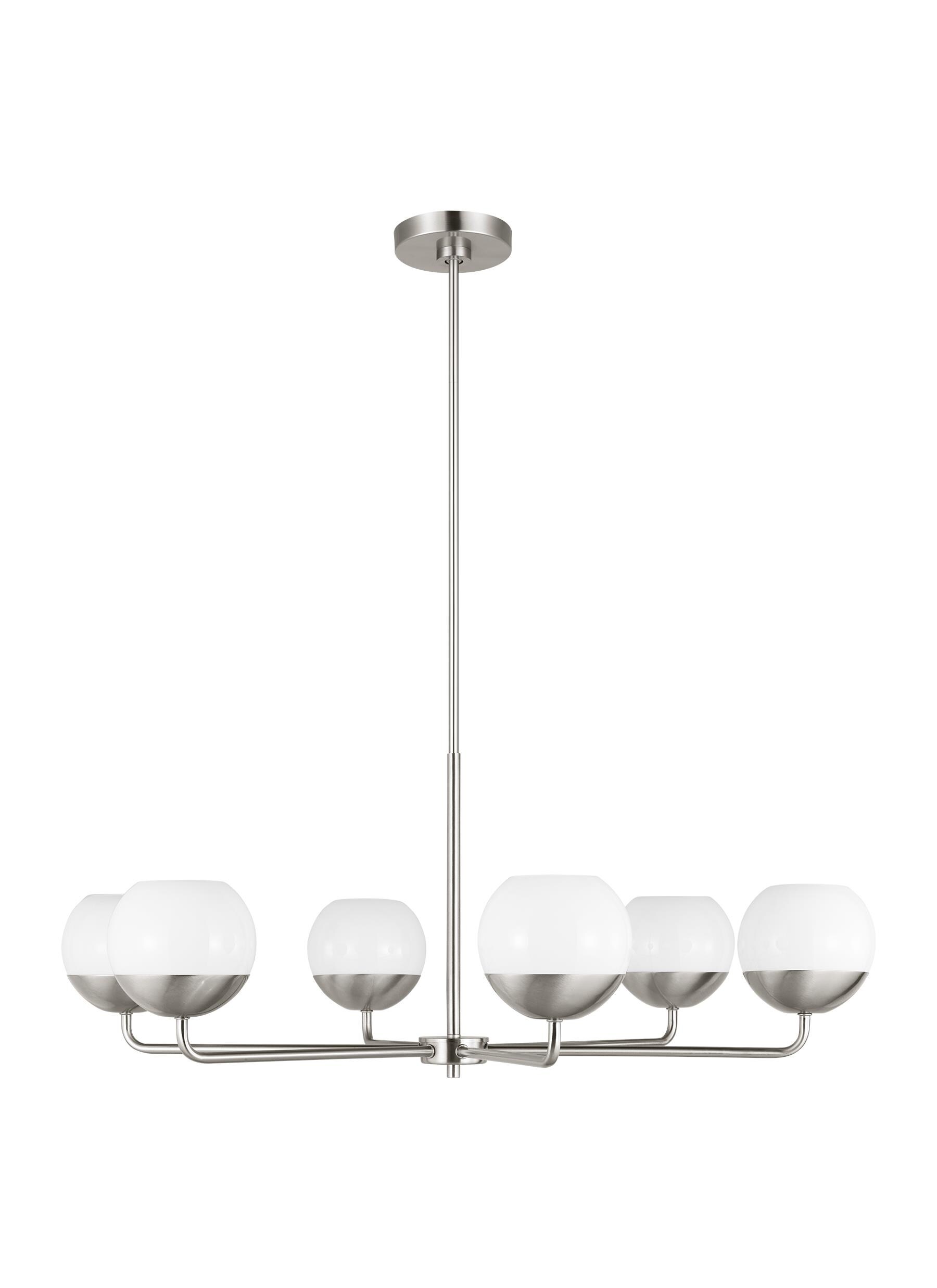 Generation Lighting 3168106-962 Alvin 6 -Light Nickel Modern/contemporary For Use in Dining Rooms, Foyers, Kitchens, Living Rooms Chandelier