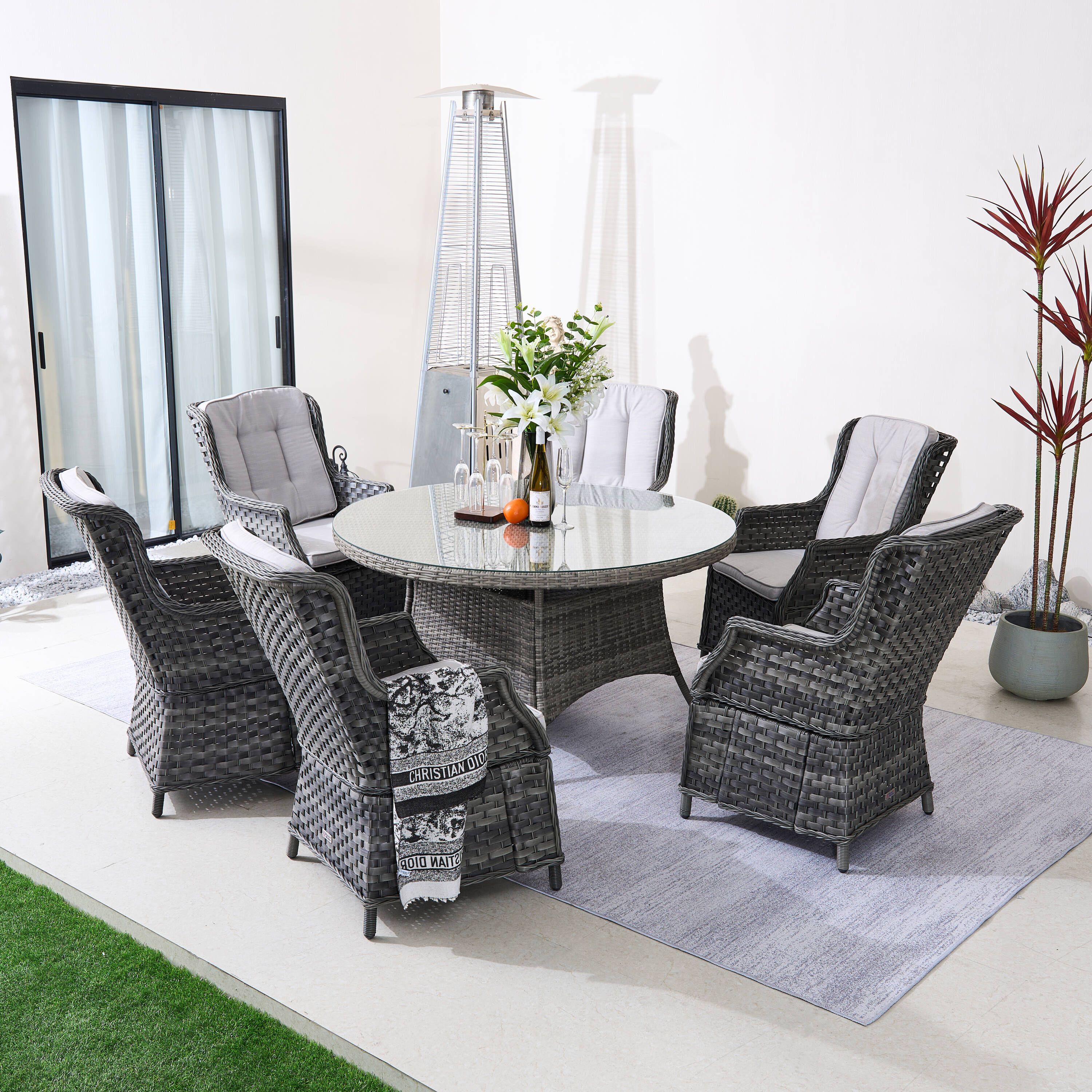 Direct Wicker DWD-6-010&1122-GR Patio-Dining-Sets - View #3