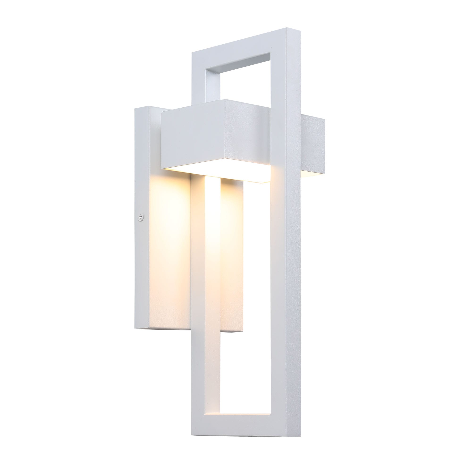 LamQee 06FTL0247AWT LED Wall Light 13.6-in H Matte White Hardwired Integrated LED Outdoor Wall Light