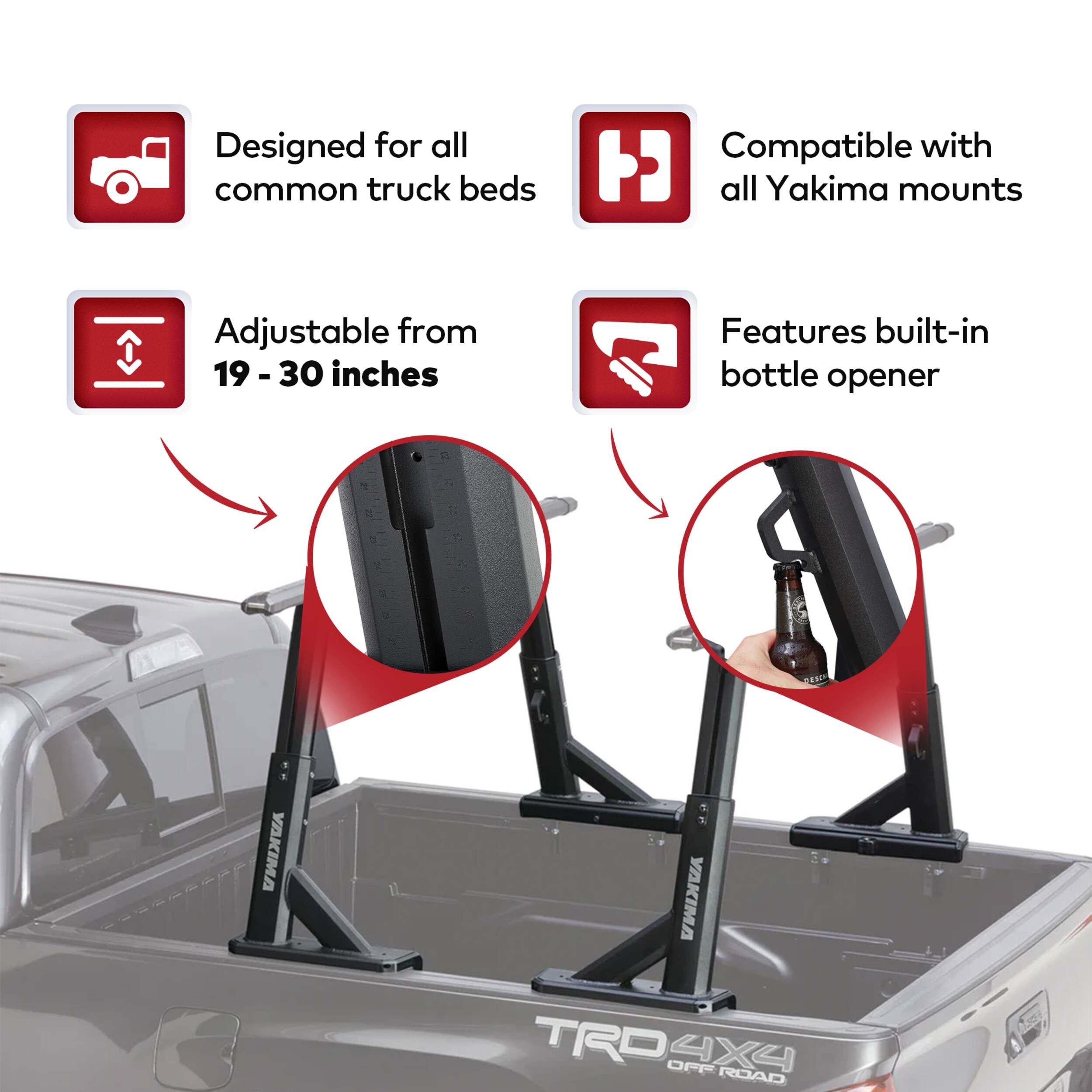 Yakima OverHaul HD Adjustable Black Aluminum Truck Bed Rack